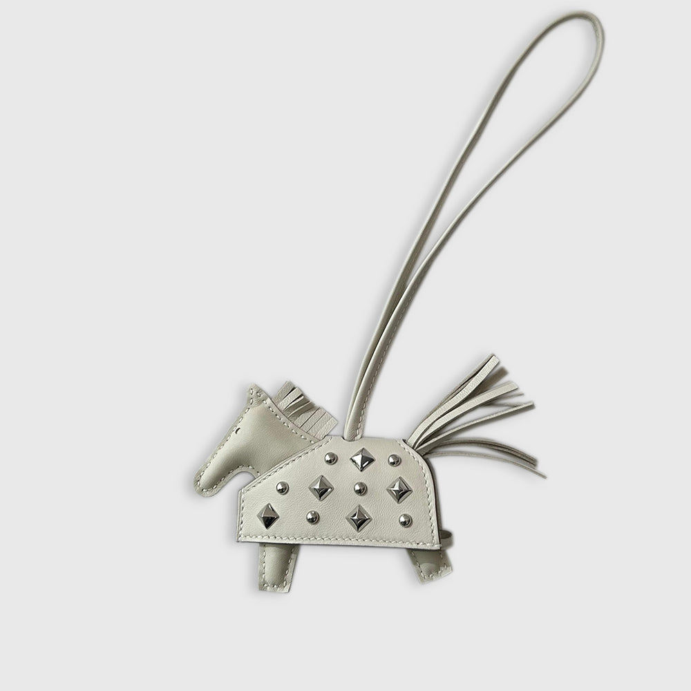 Hermès Rodeo Robeo Rock Silver Studded PM Craie