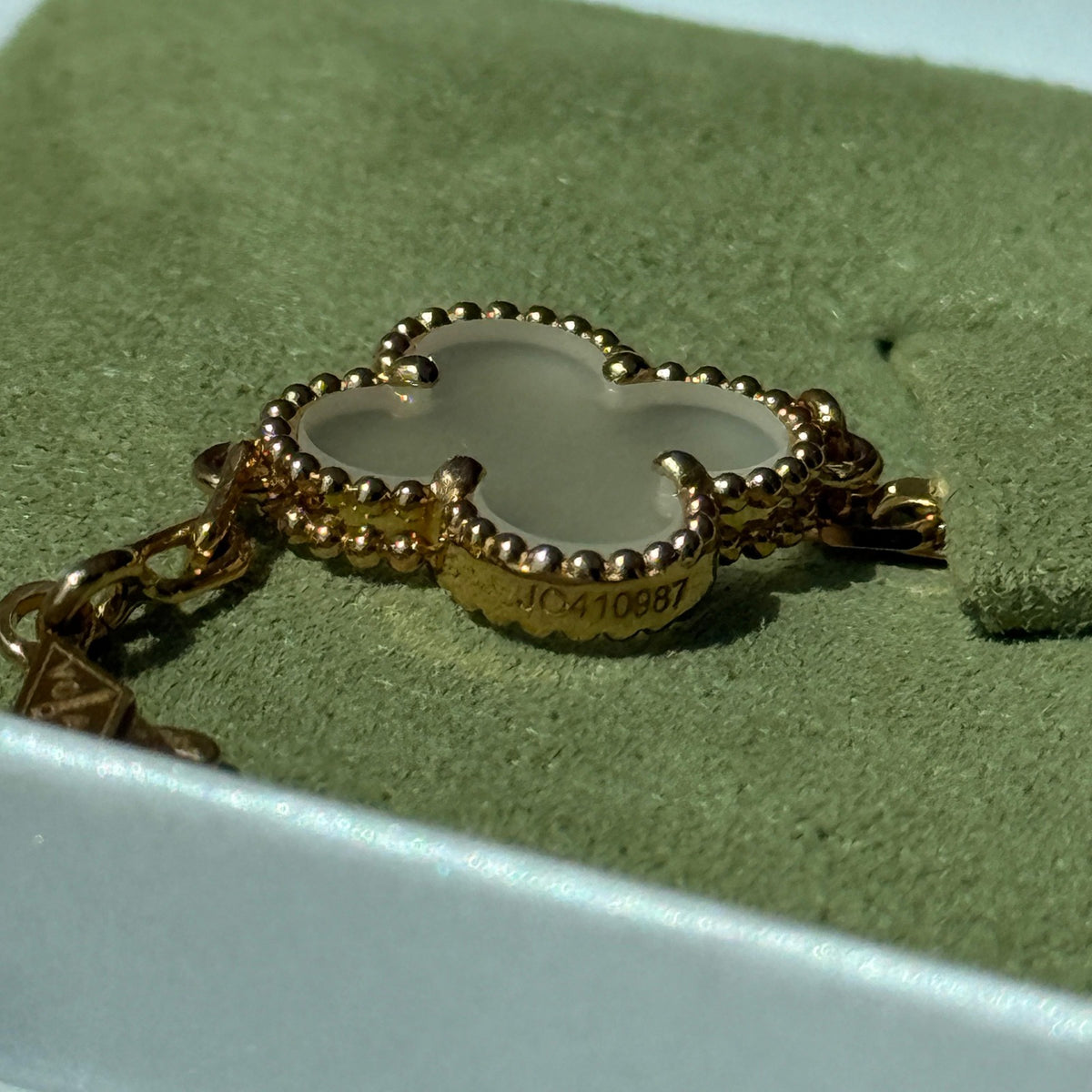 Van Cleef Vintage Alhambra 5-Motif Bracelet, Rock Crystal Gold
