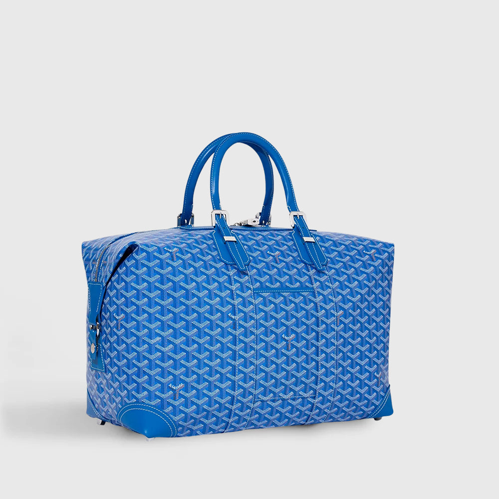 Goyard Bowling Bag 45 Goyardine Canvas Sky Blue Palladium Hardware