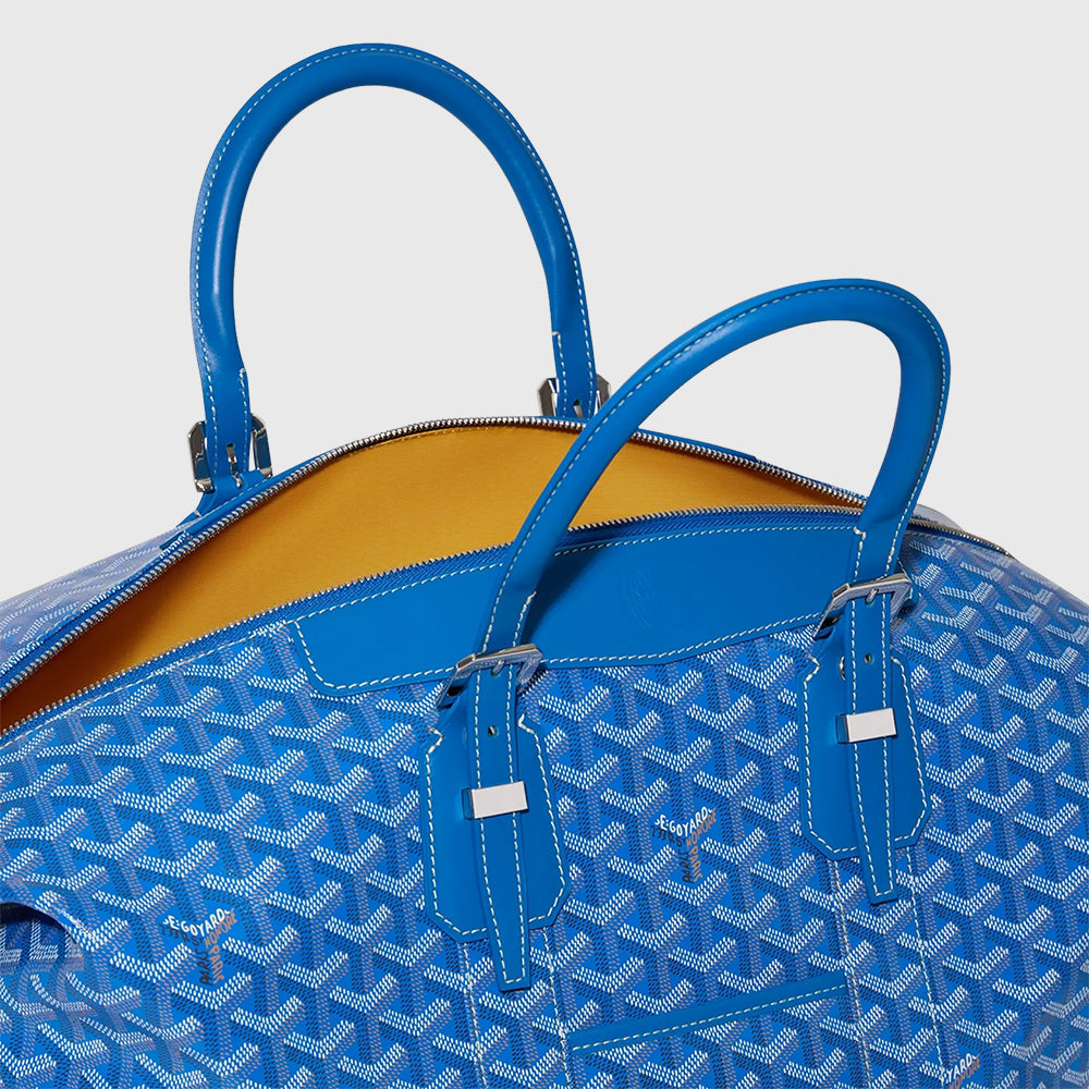 Goyard Bowling Bag 45 Goyardine Canvas Sky Blue Palladium Hardware