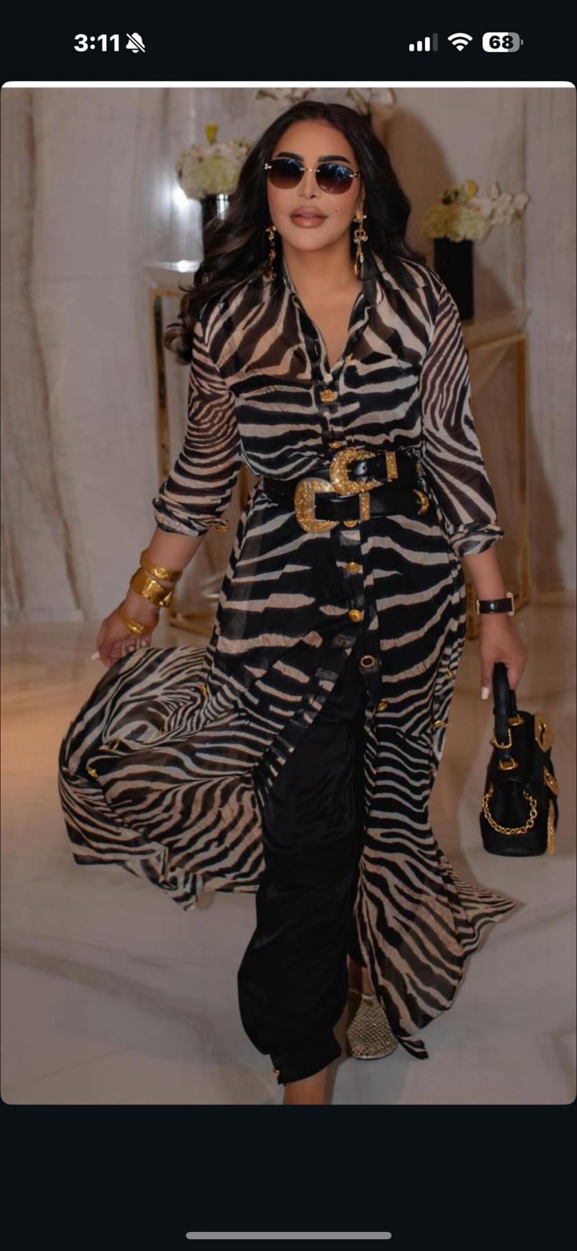 Zebra shirt dress 34 Black white