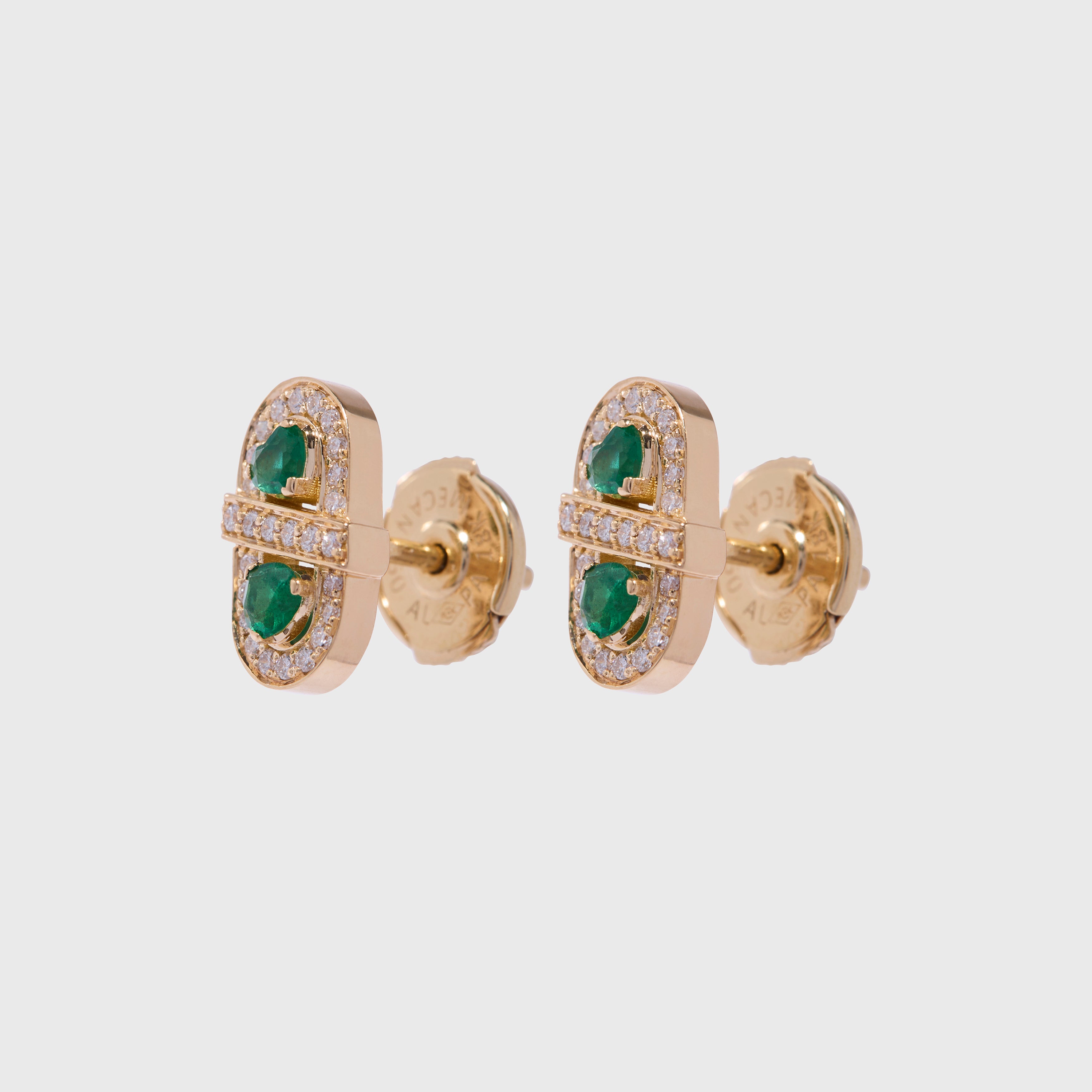 Children’s Vitamin Pink Mini Studs - Emerald Hearts