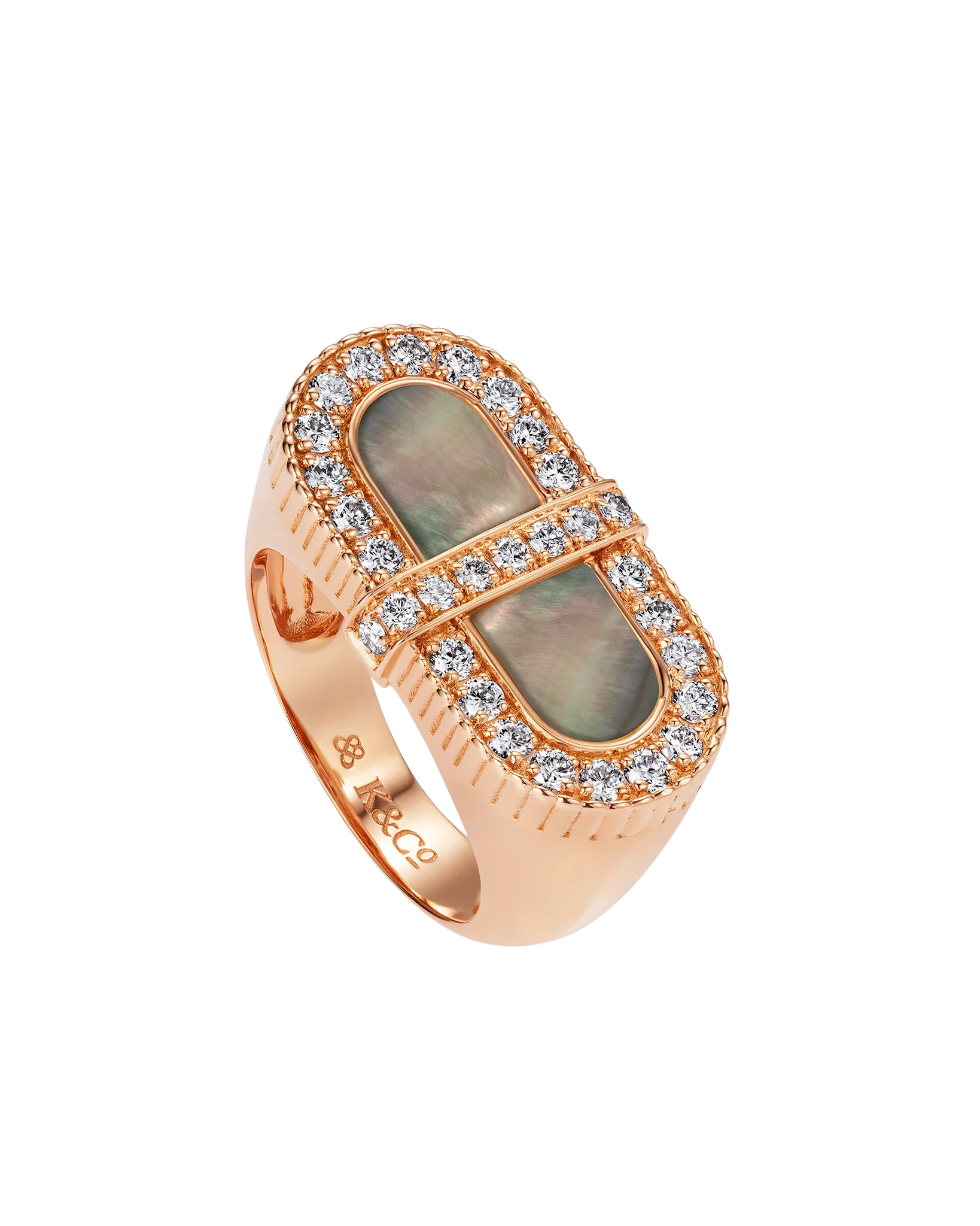 Vitamin Pink Colours Ring - Grey Mother-Of-Pearl