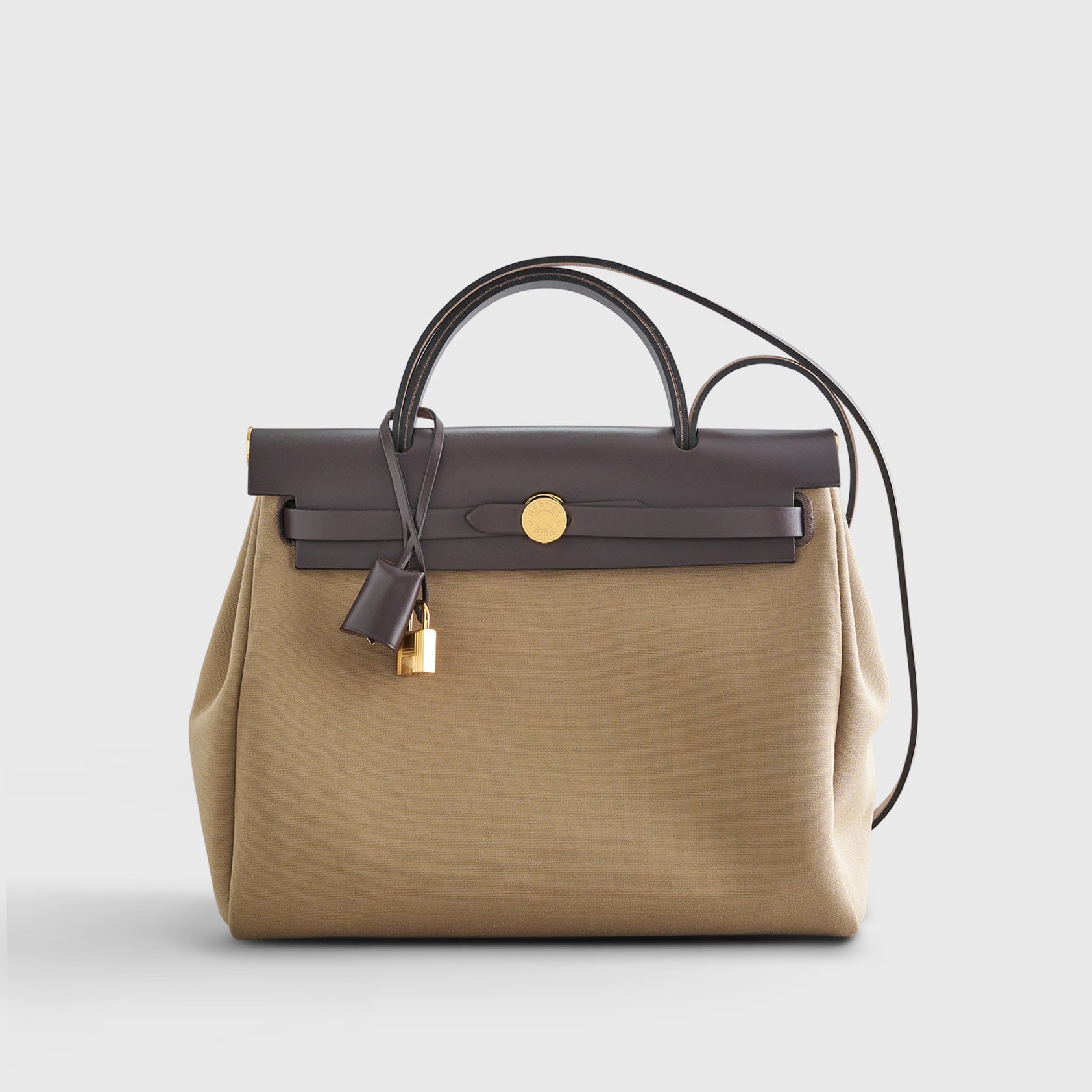 Hermès Herbag Zip 31 Beige Marfa / Ebene / Cactus Gold Hardware - eliteUSA 