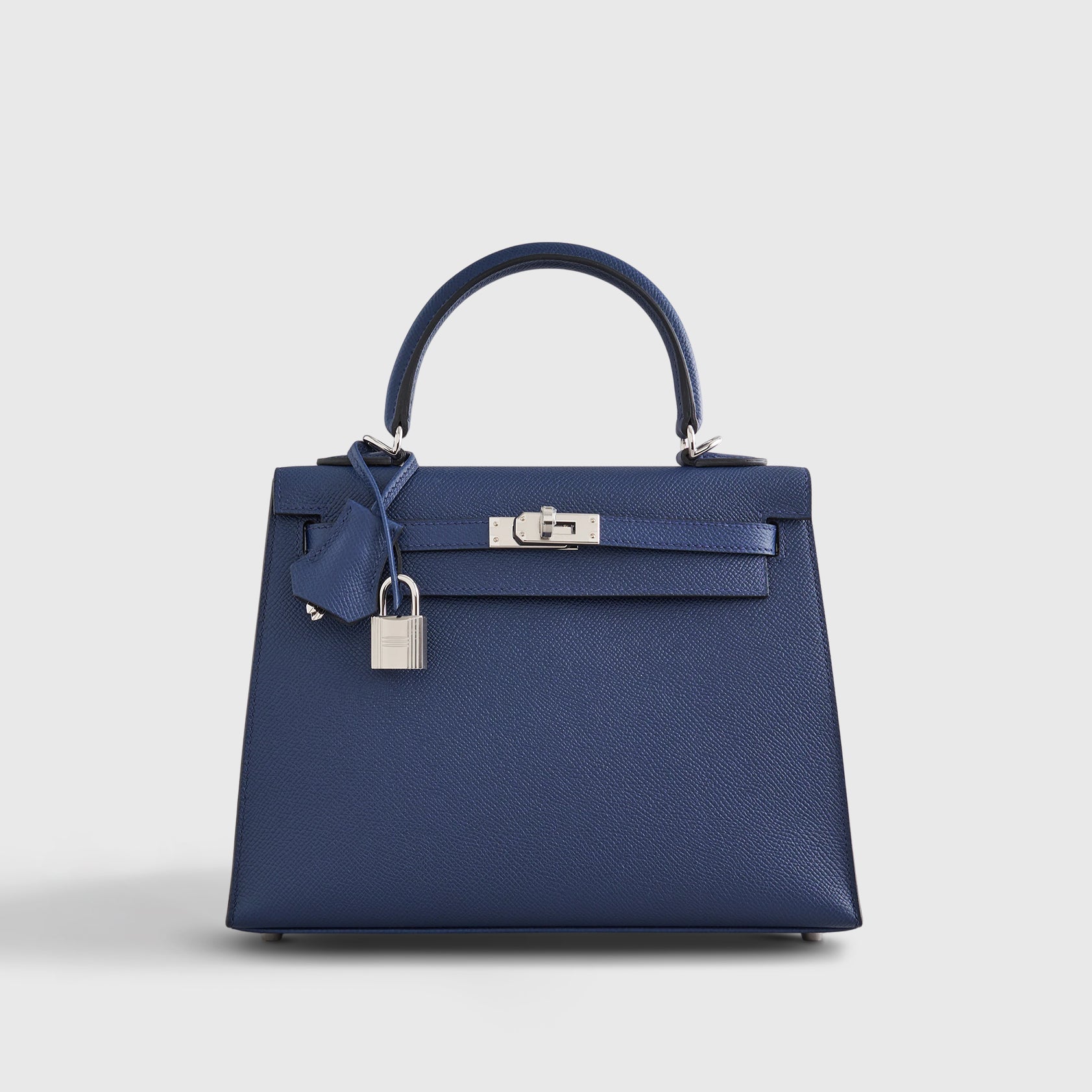 Hermès Kelly 25 Epsom Blue Navy Sellier Palladium Hardware - eliteUSA 