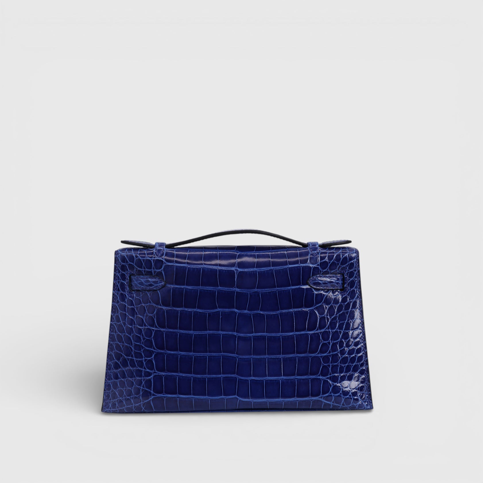 Hermès Kelly Pochette Alligator Blue Electric Gold Hardware