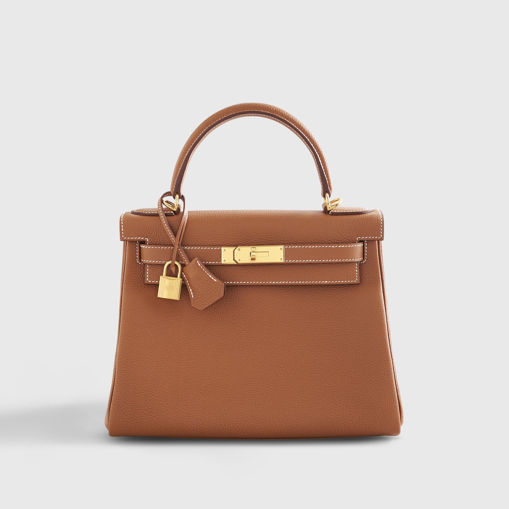 Hermès Kelly 28 Togo Gold Retourne w/Nata Strap Gold Hardware - eliteUSA 