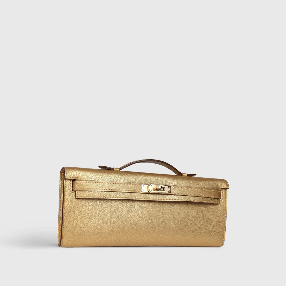 Hermès Kelly Cut Chamkilight Chevre Dore Gold Permabrass Hardware