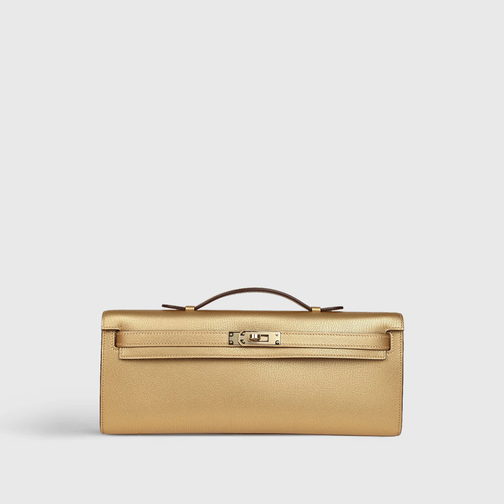 Hermès Kelly Cut Chamkilight Chevre Dore Gold Permabrass Hardware