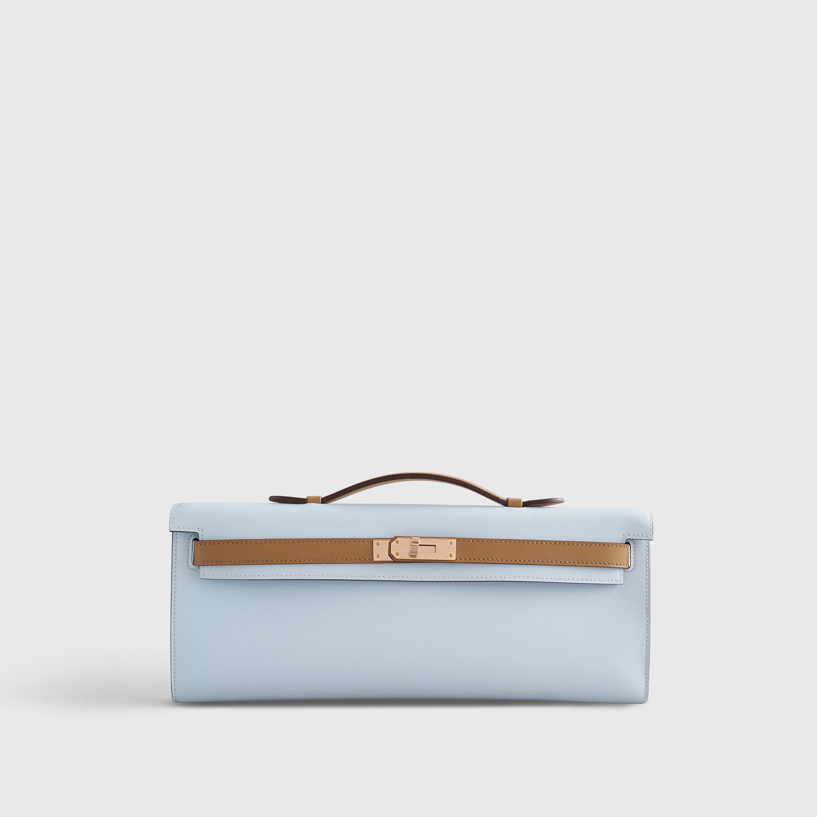 Hermès Kelly Cut Swift Blue Brume/Biscuit Rose Gold Hardware HSS - eliteUSA 