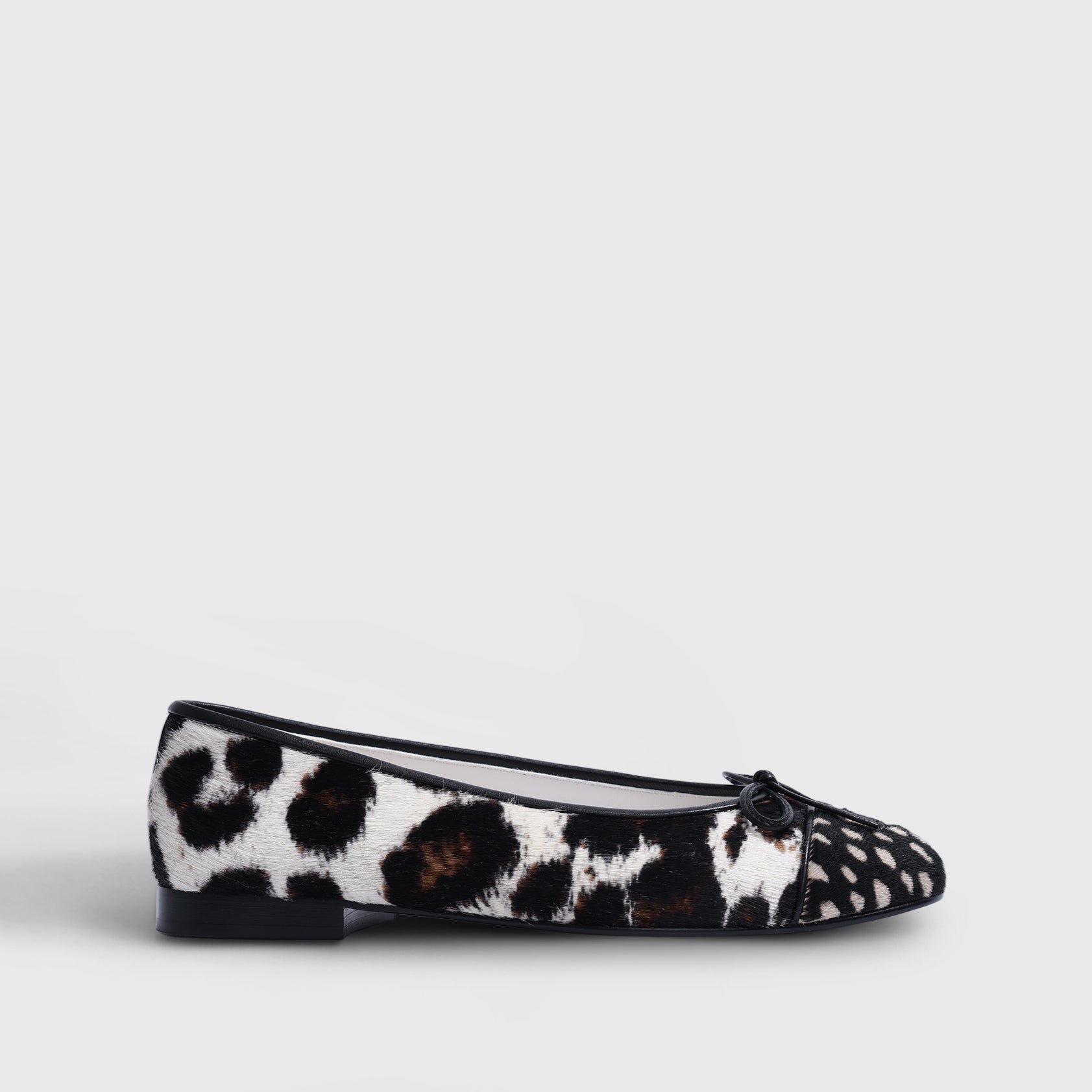 Chanel Ballet Flat Pony Fur White/Brown/Black