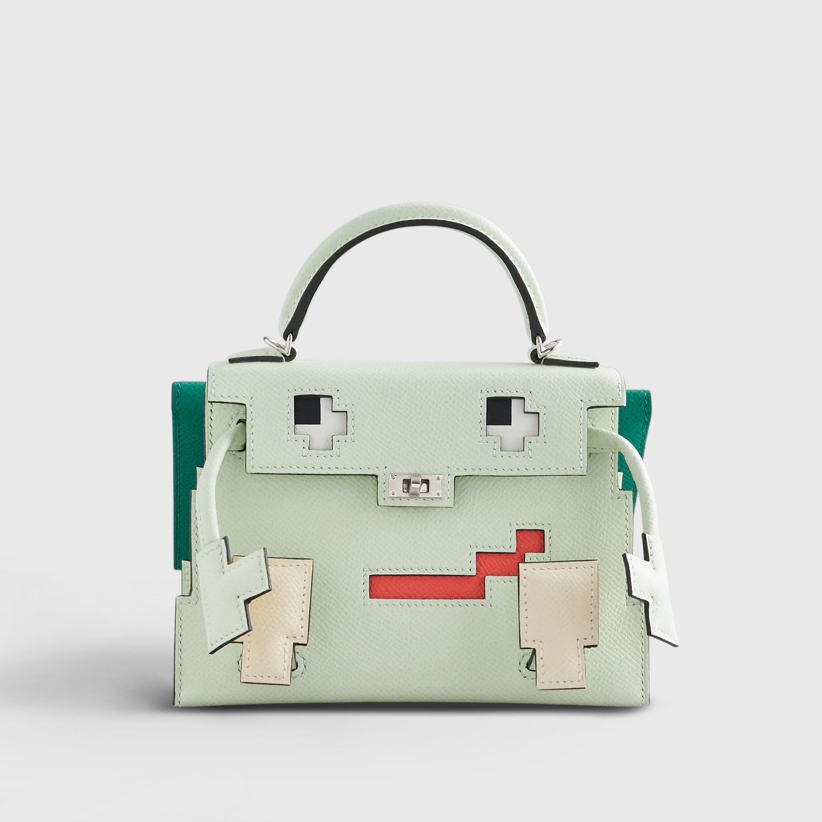 Hermès Kelly Doll Picto Mini Epsom Vert Fizz/Nata/Rose Texas/Vert Jade Palladium Hardware - eliteUSA 