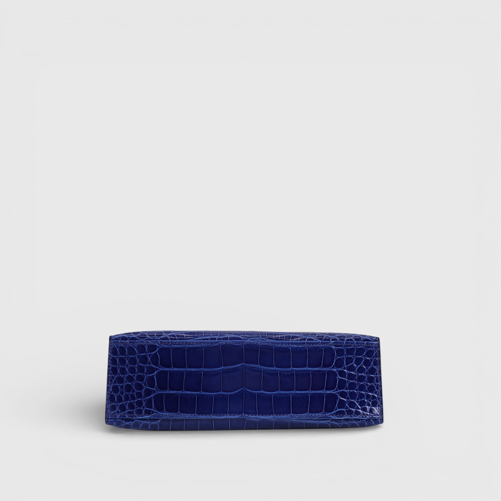 Hermès Kelly Pochette Alligator Blue Electric Gold Hardware