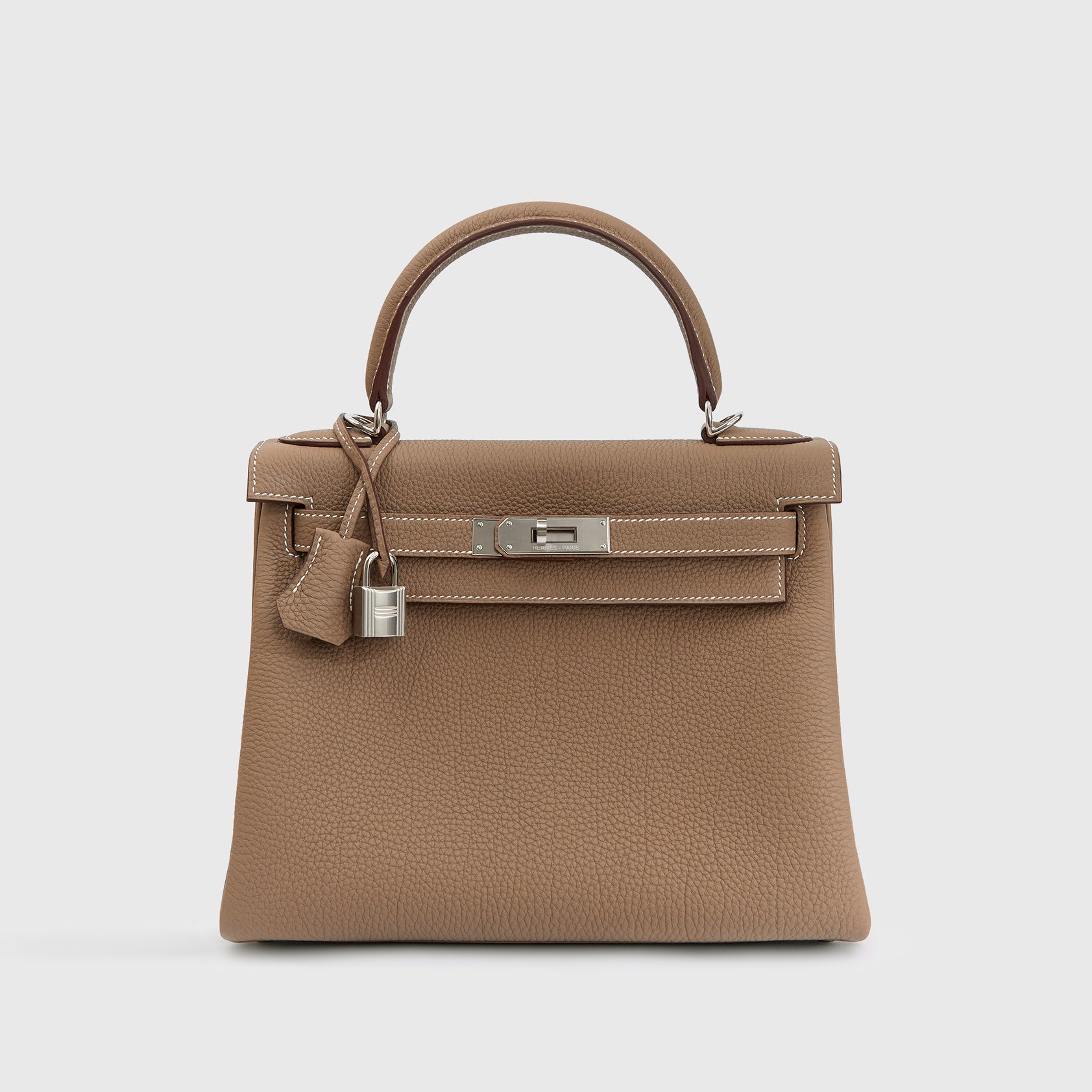 Hermès Kelly 28 Togo Etoupe Palladium Hardware
