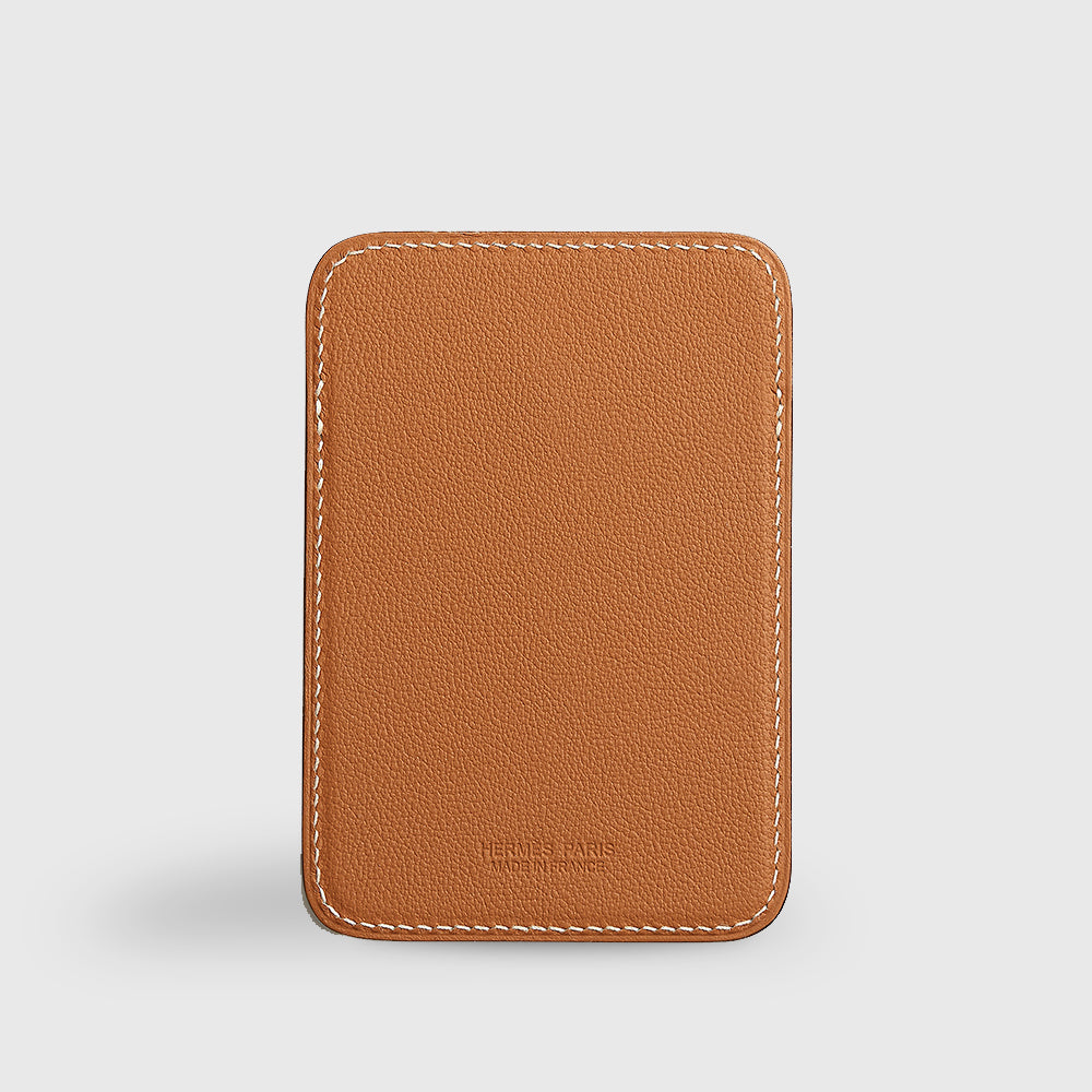Hermès Faubourg MagSafe Cardholder Calfskin, Swift Gold/Blue De France/Orange
