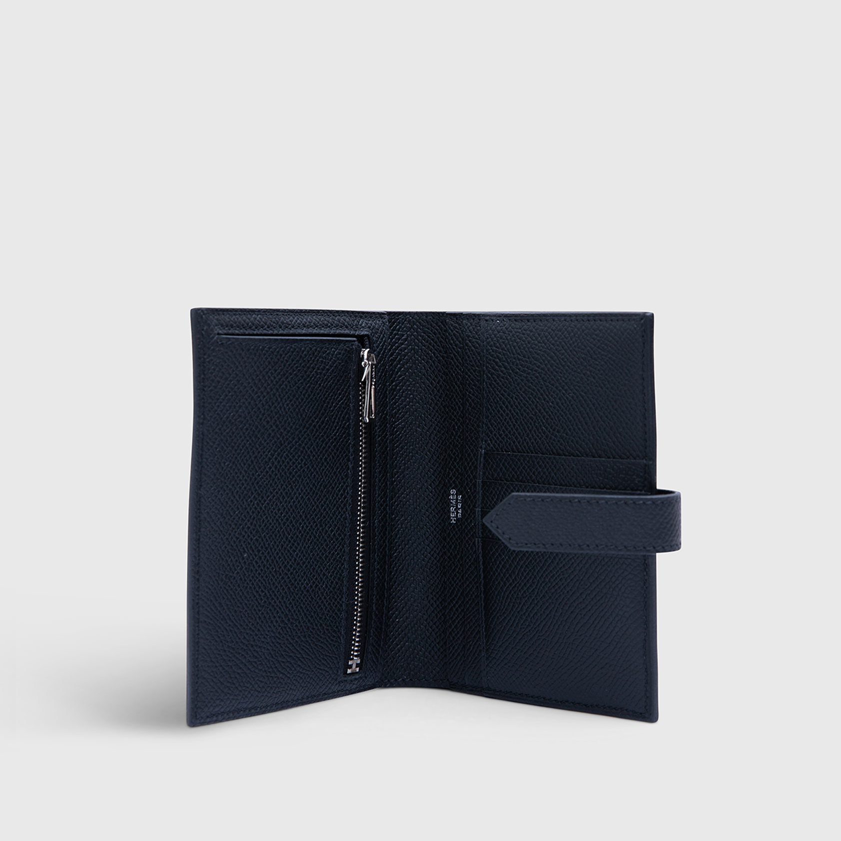 Hermès Bearn Wallet Large Black Palladium Hardware