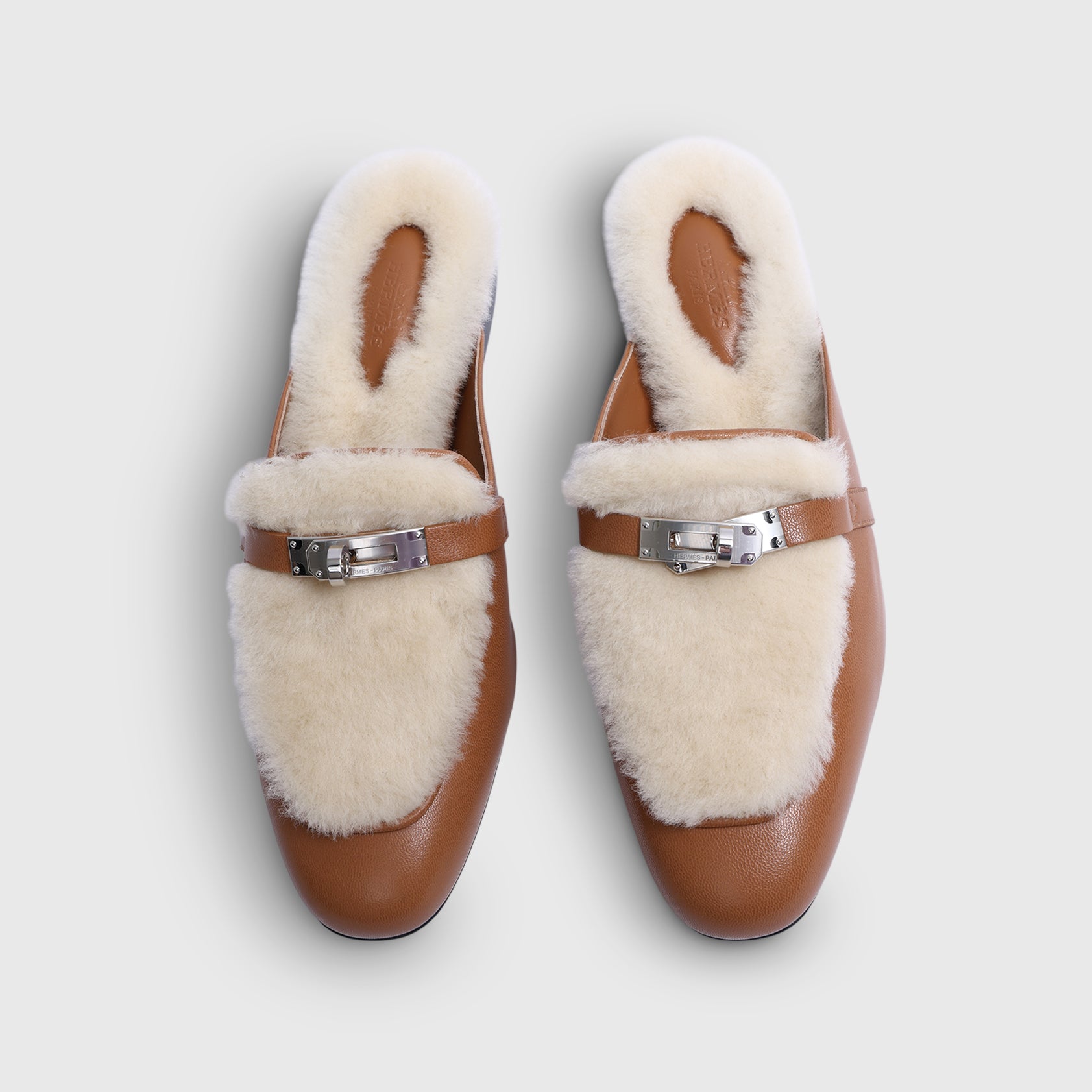 Hermès Oz Mule Goat, Shearling natural/ecru Palladium Hardware
