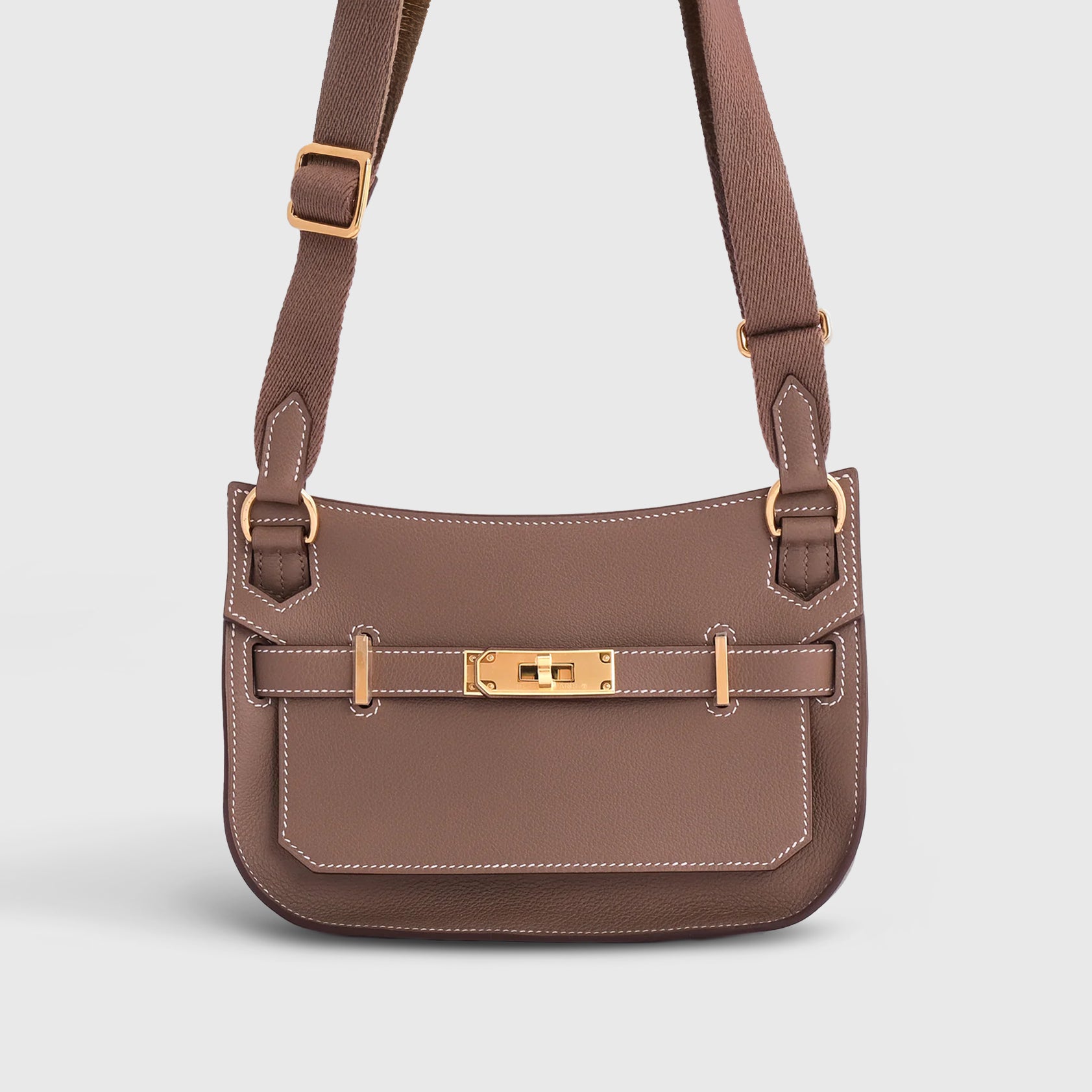 Hermès Jypsiere Bag Mini Swift Etoupe Gold Hardware - eliteUSA 