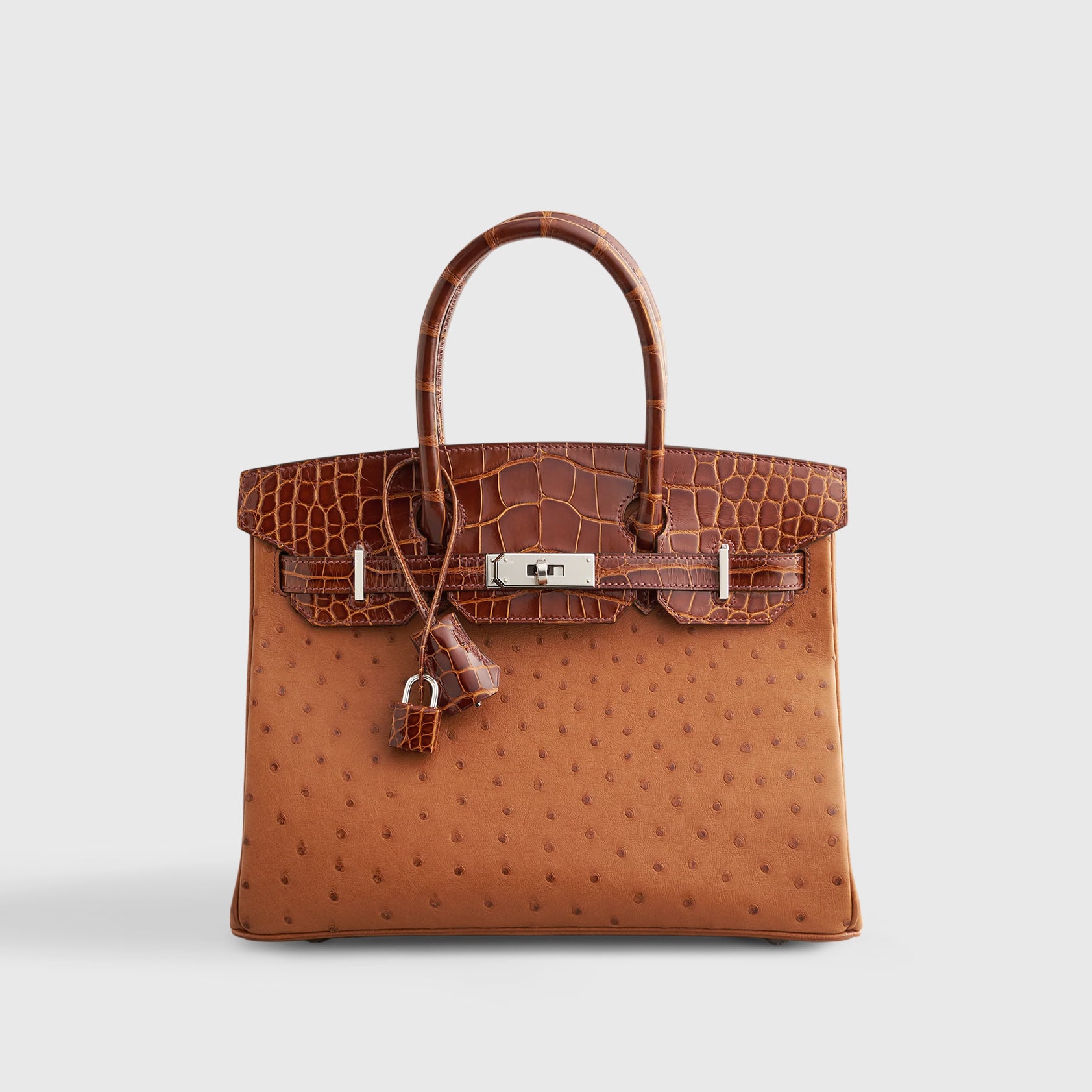 Hermès Birkin Touch 30 Alligator, Ostrich Cognac/Miel Palladium Hardware