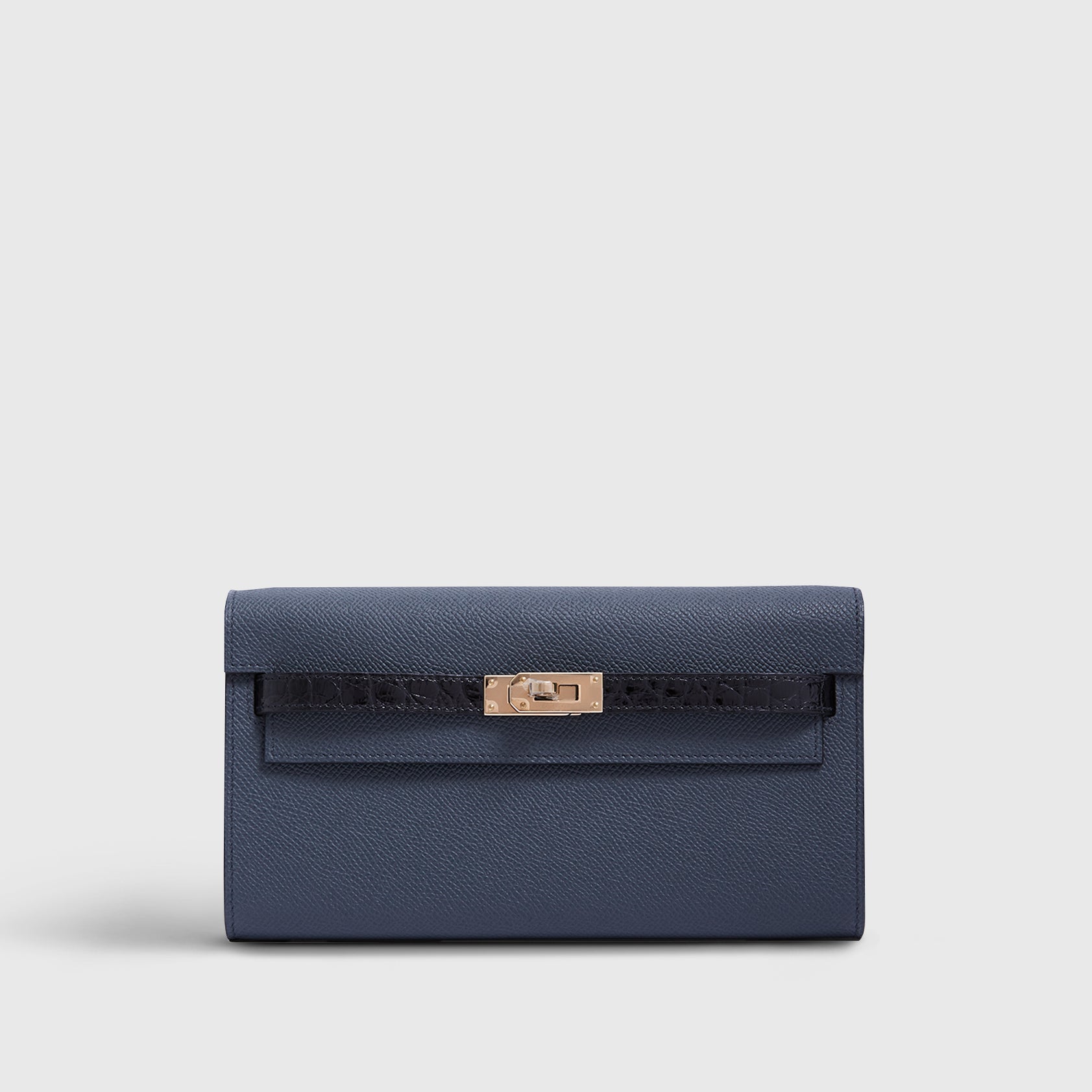 Hermès Kelly To Go Touch Alligator, Epsom Gris Misty/Black Permabrass