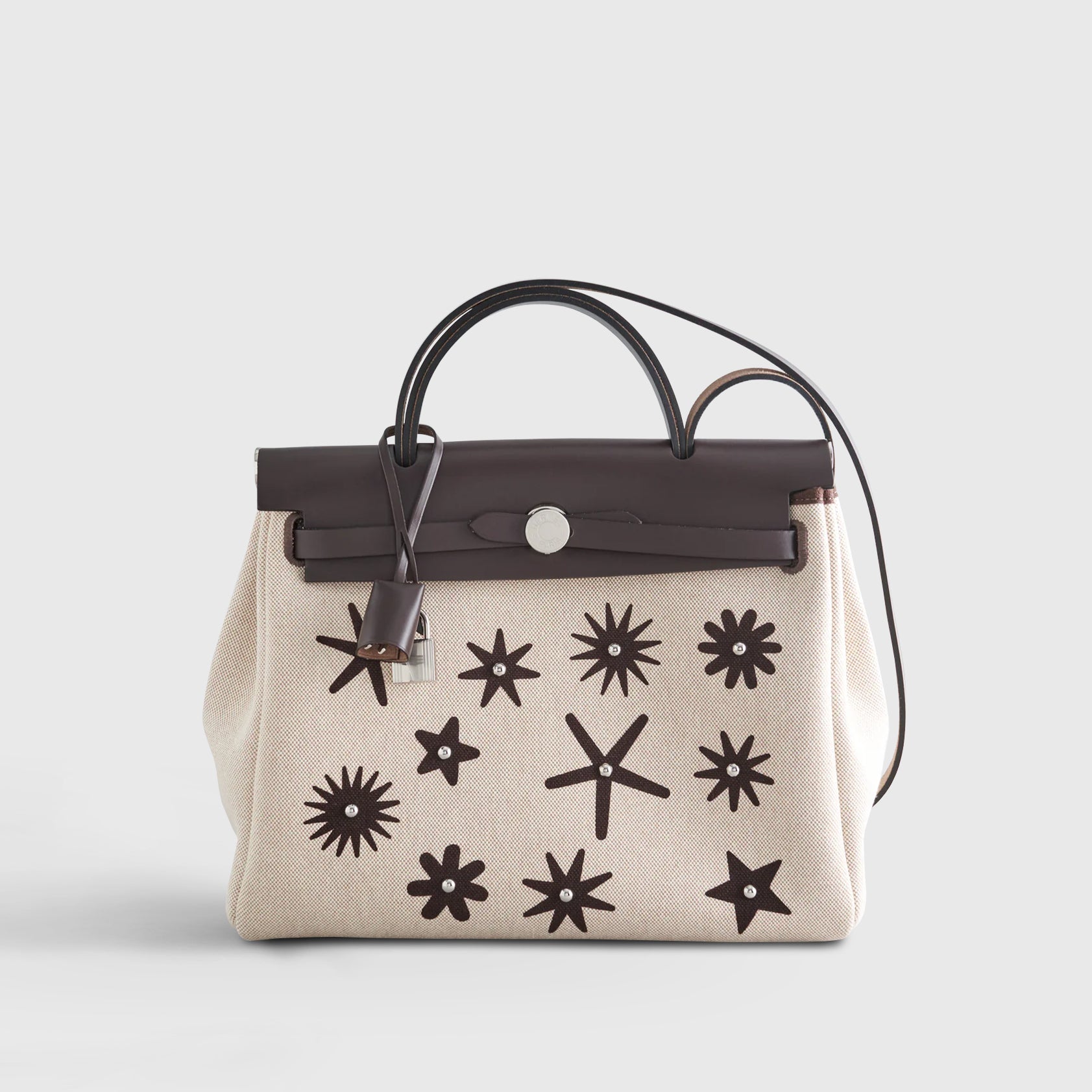 Hermès Herbag ZIP 31 Ebene / Ecru Circuit Palladium Hardware - eliteUSA 