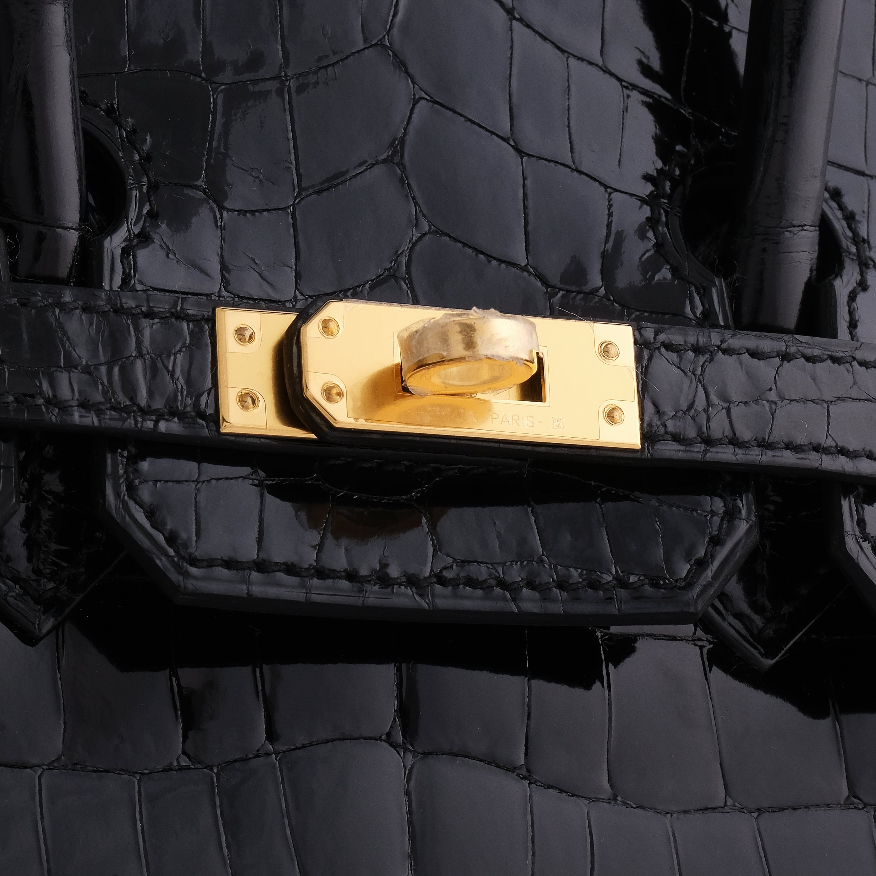 Hermès Birkin 25 Nilo Alligator Black Gold Hardware Shiny - eliteUSA 