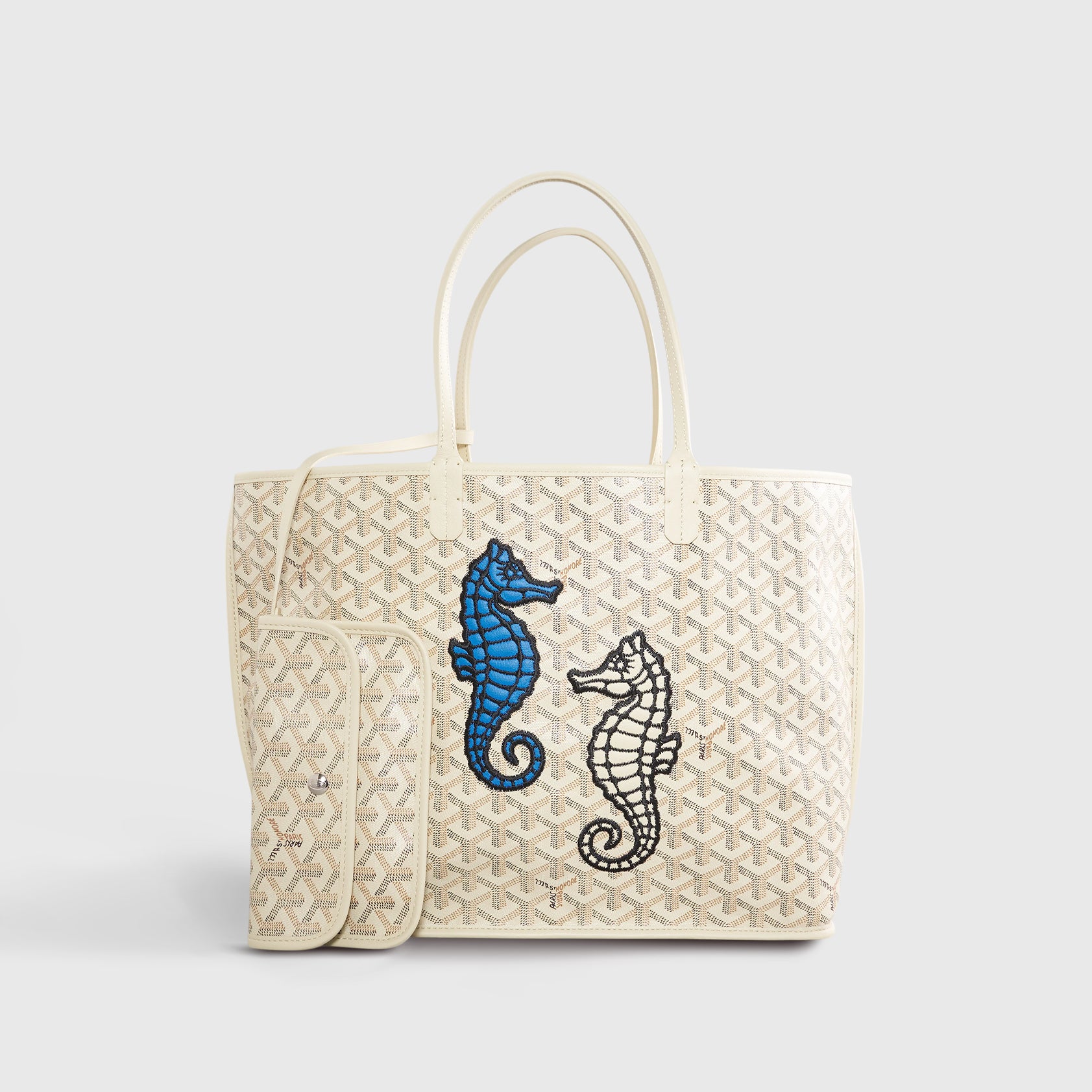 Goyard Anjou Tote PM White Seahorse Limited Edition - eliteUSA 