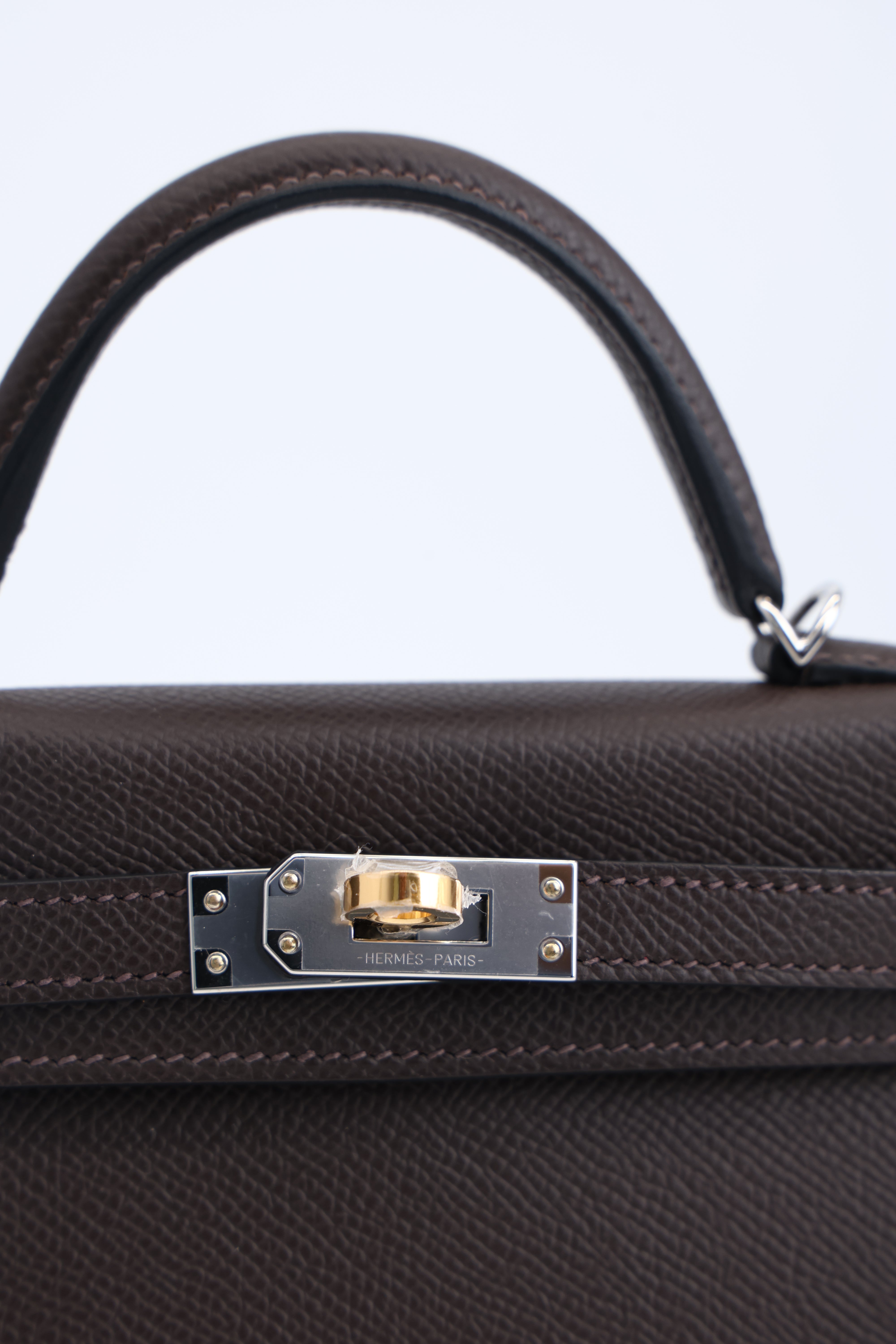 **Hermès Kelly Mini Epsom Ebene Electrum Sellier