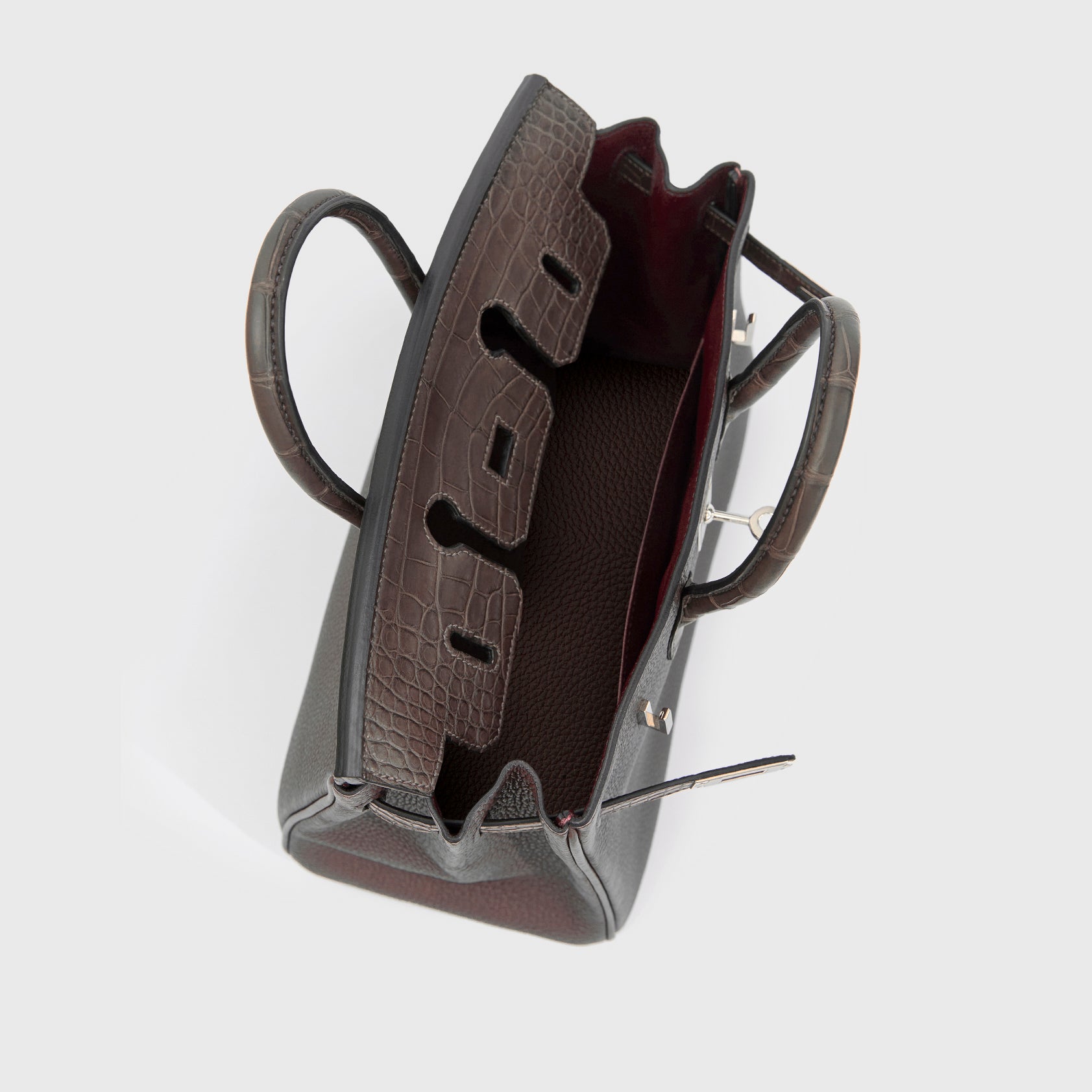 Hermès Birkin Touch 25 Alligator, Togo Rouge Sellier Matte Palladium Hardware