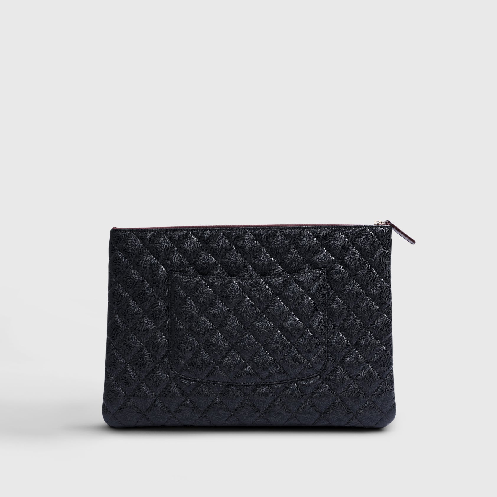 Chanel Pouch Clutch Caviar Black/Burgundy