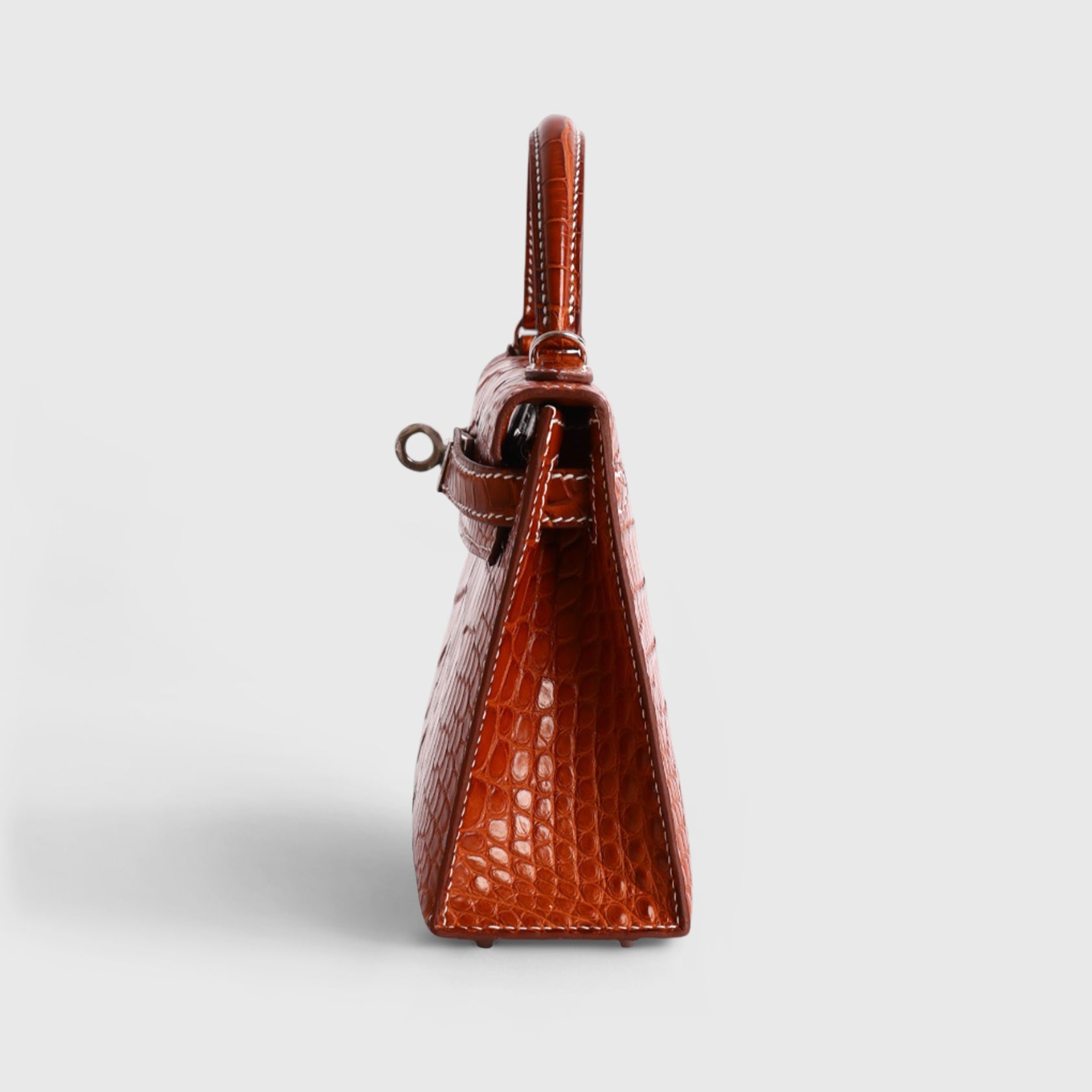Hermès Kelly Mini Alligator, Barenia Fauve Palladium Hardware Sellier Matte