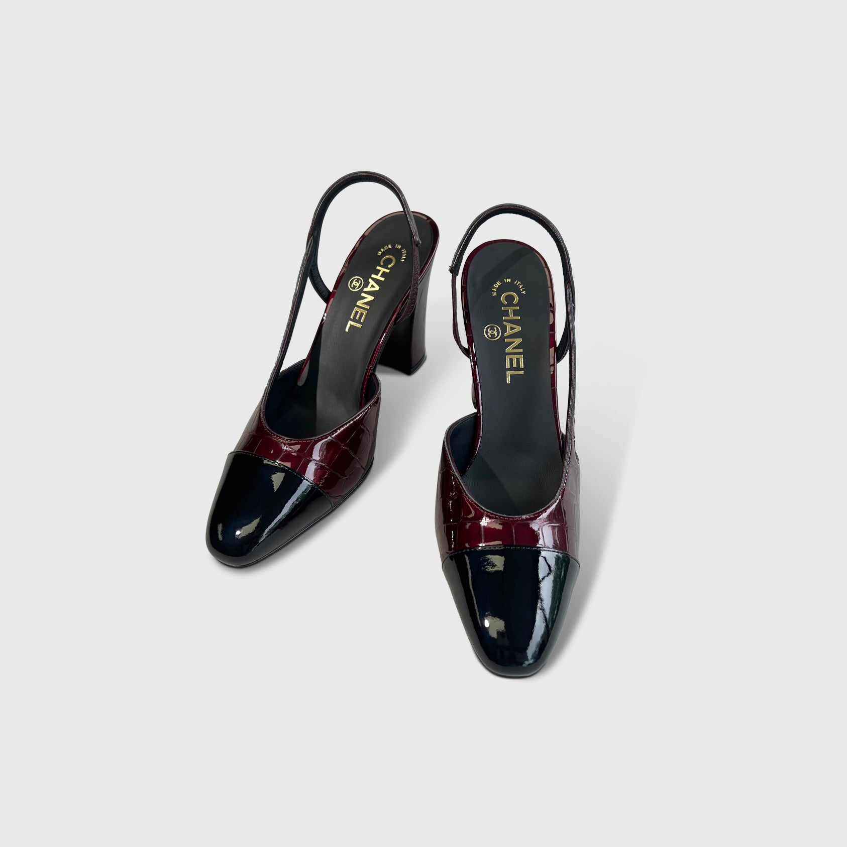Chanel Croc Emobossed Slingback