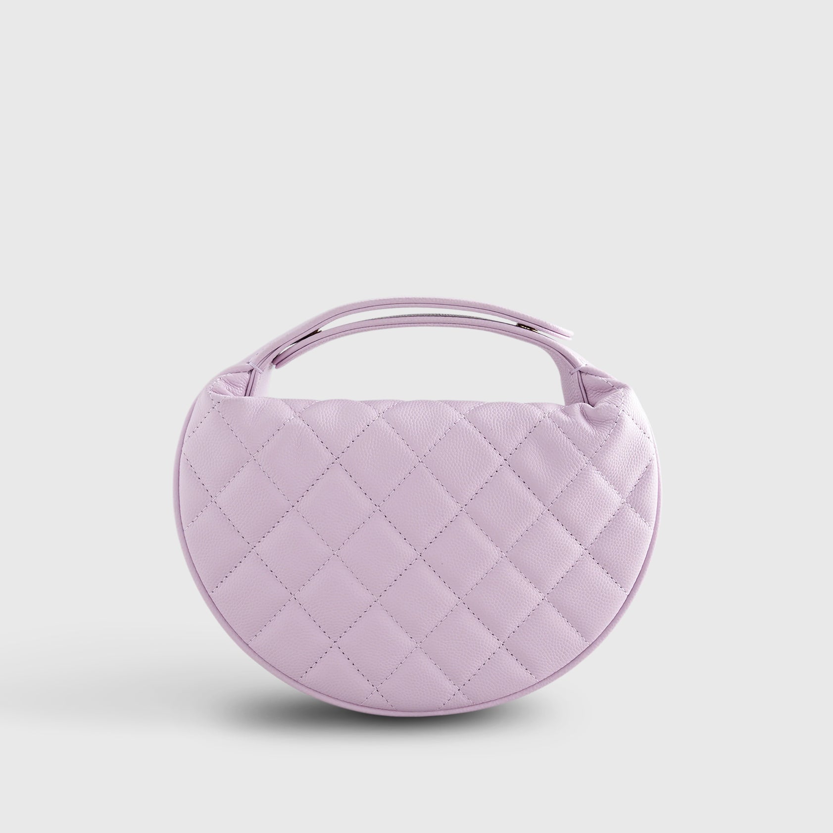 Chanel Quilted Circle Pouch Bag Mini Caviar Light Purple w/ Chain Gold Hardware - eliteUSA 