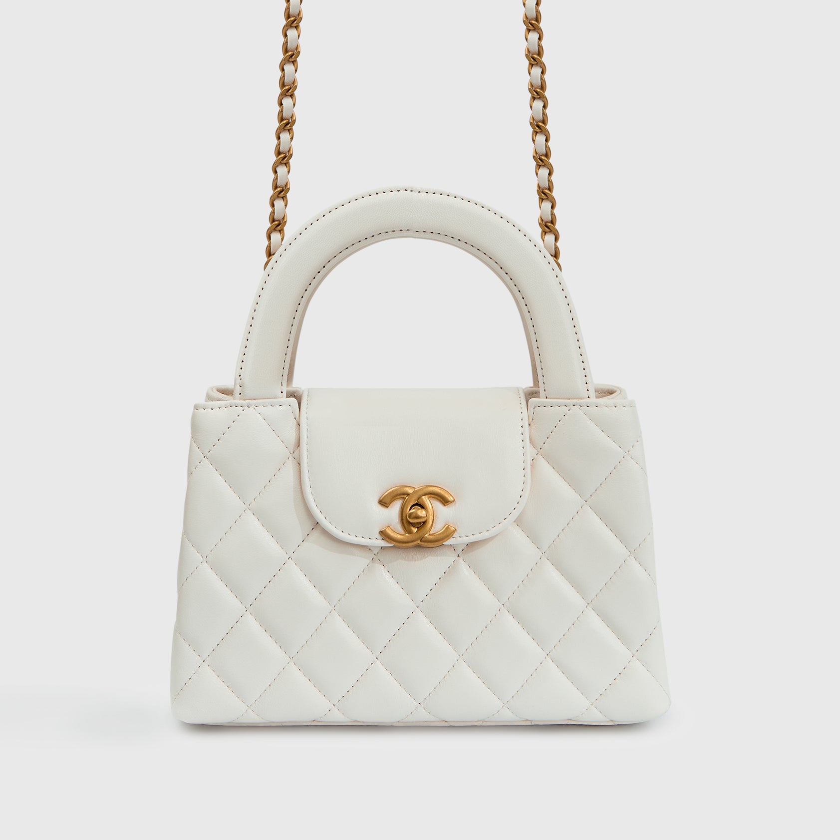 Chanel Shopping Bag Mini Calfskin White Gold Hardware