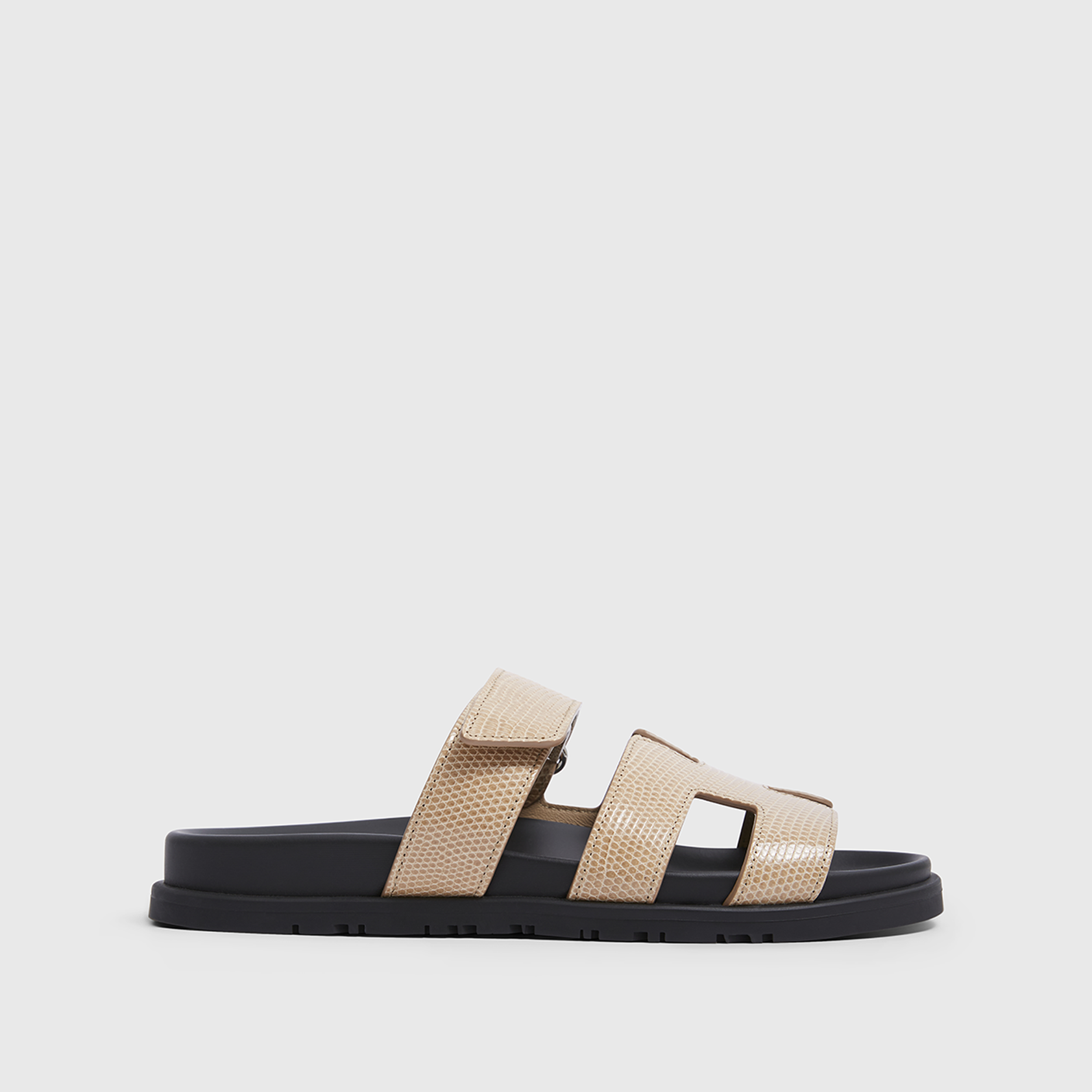 Hermès Chypre Sandals 38 Lizard Beige Argile