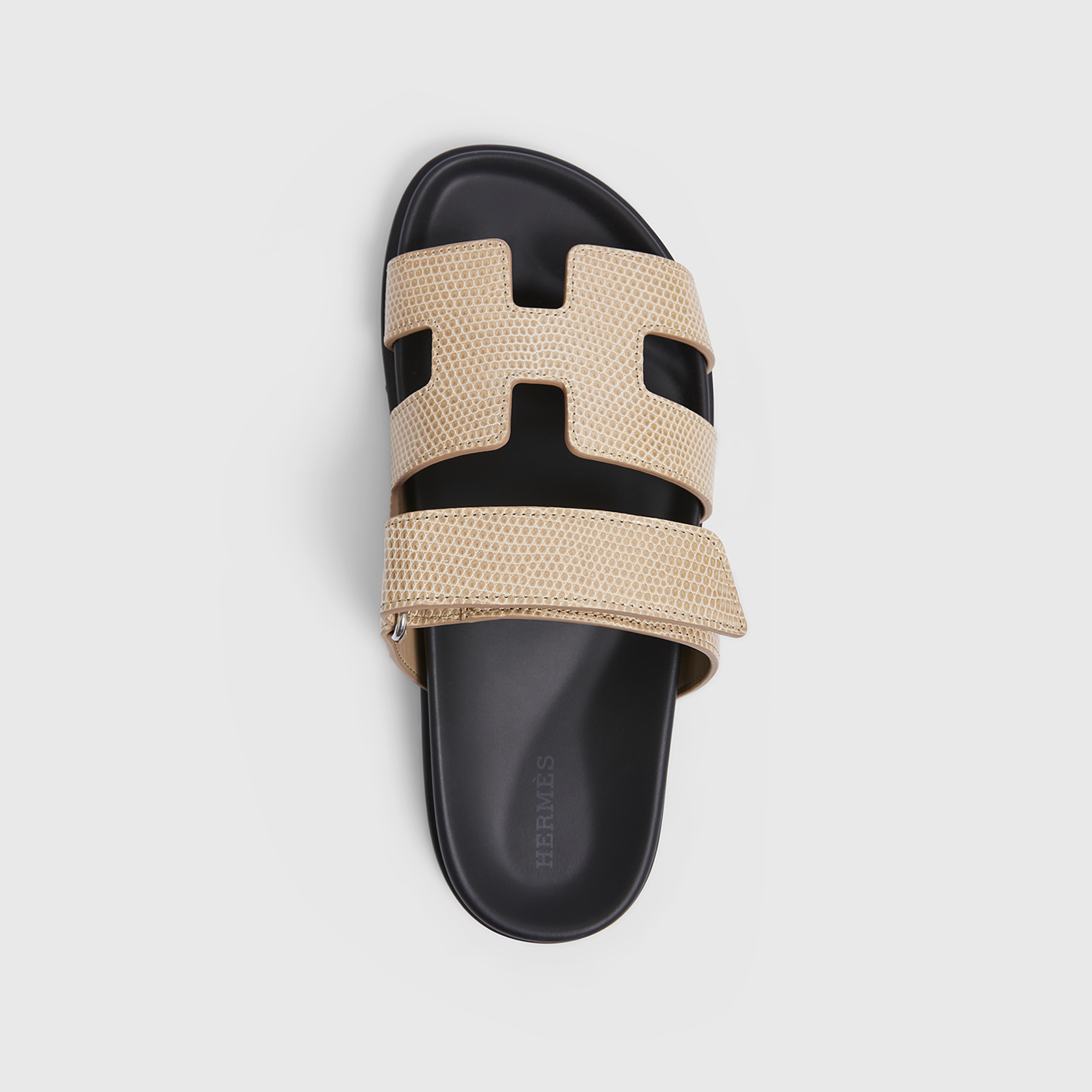 Hermès Chypre Sandals 38 Lizard Beige Argile