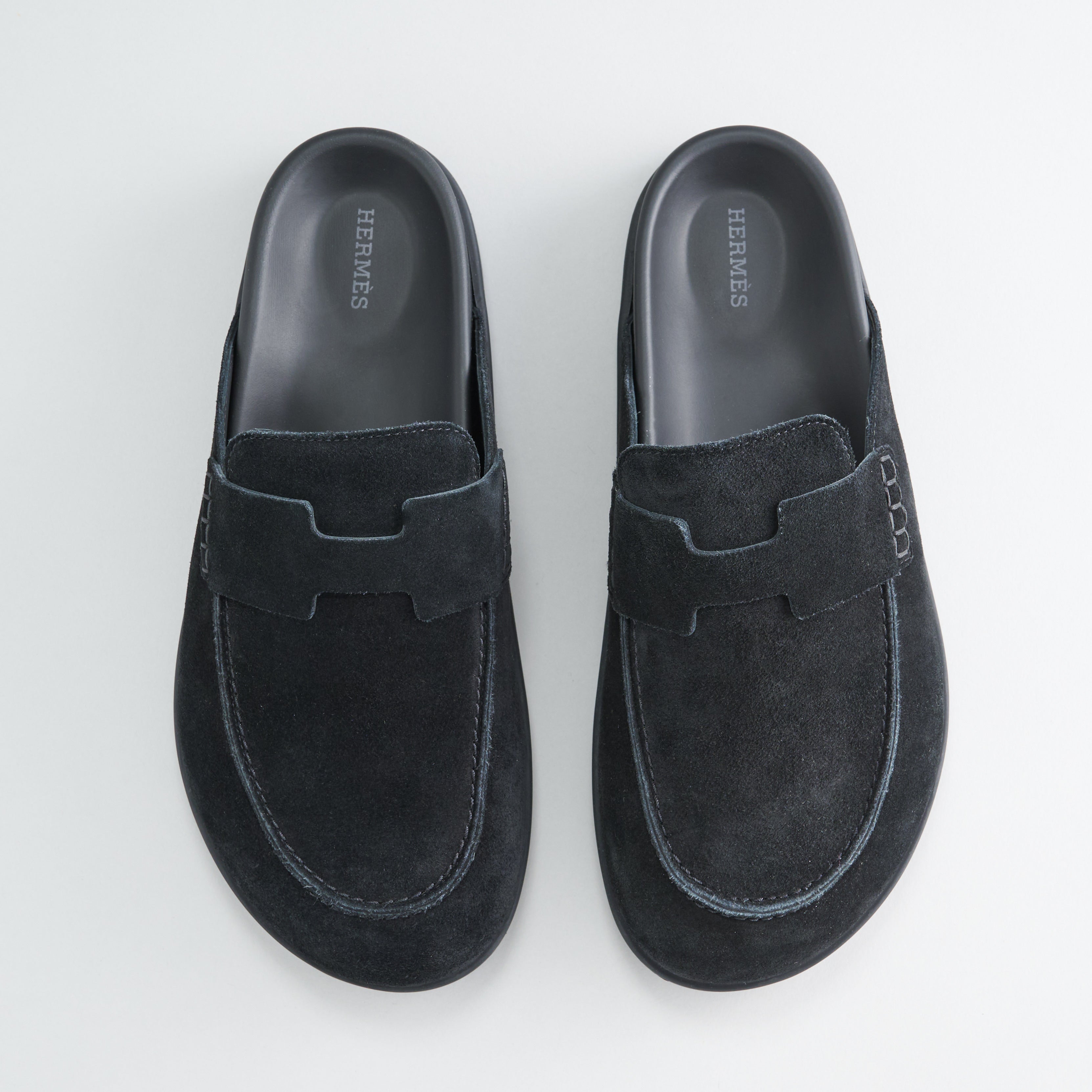 Hermès Go Mule Black Suede, Calfskin - eliteUSA 