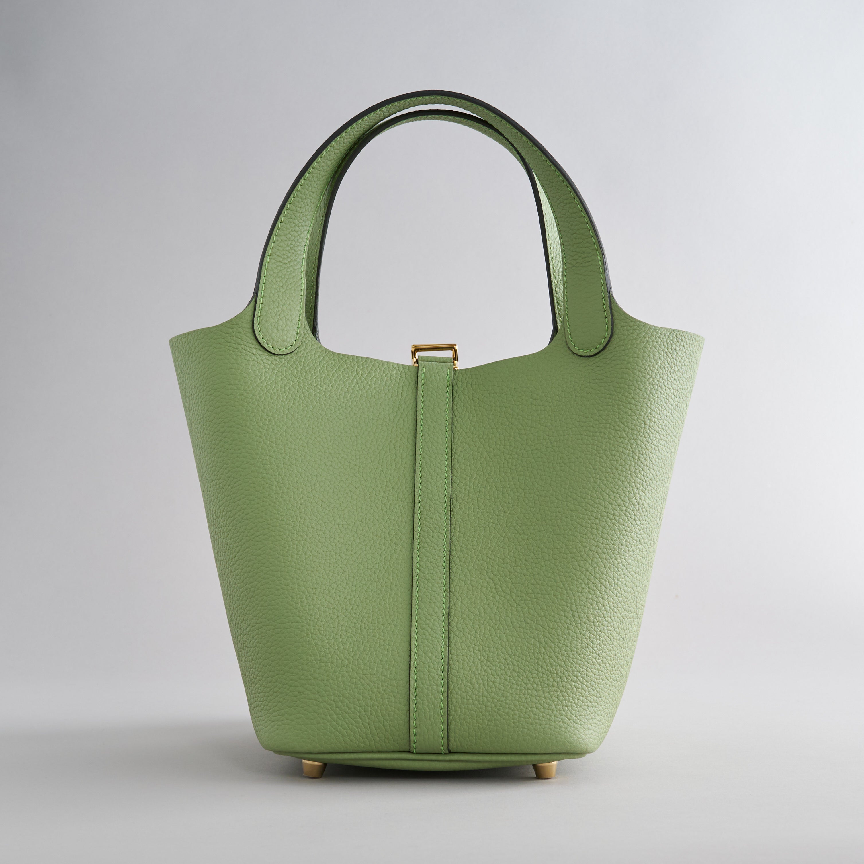 Hermès Picotin 18 Clemence Vert Criquet Gold Hardware