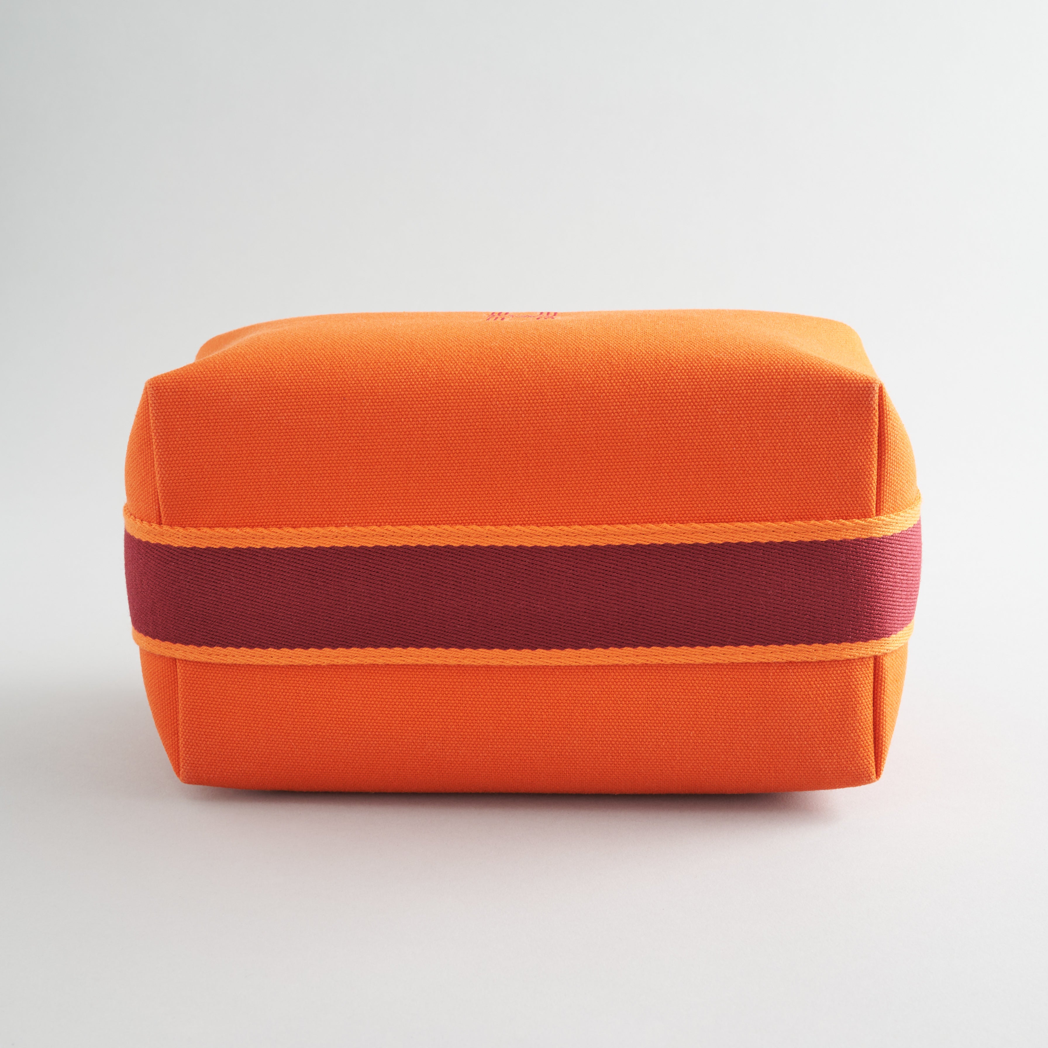 Hermès Bride De Brac Toiletry Bag PM Canvas Orange Feu Palladium Hardware - eliteUSA 