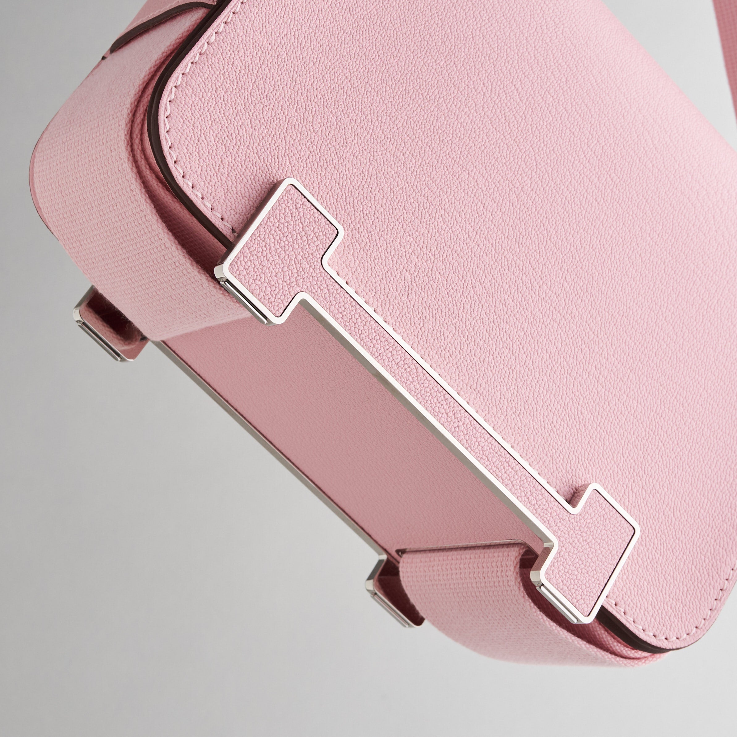 Hermès Geta Bag Chevre Rose Sakura Palladium Hardware