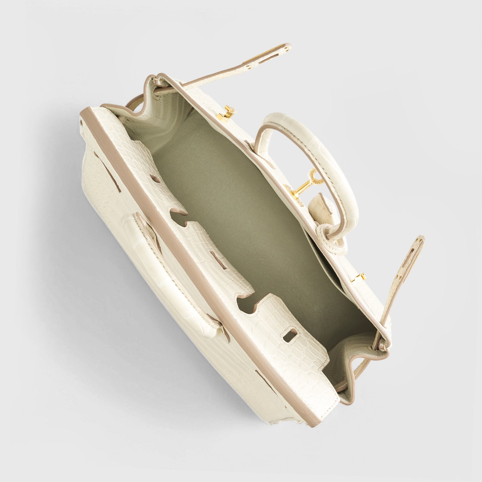 Hermès Birkin 25 Alligator Beton Gold Hardware Matte