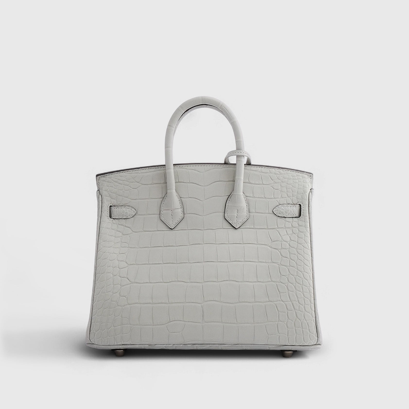 Hermès Birkin 25 Alligator Gris Neve Gold Hardware Matte - eliteUSA 
