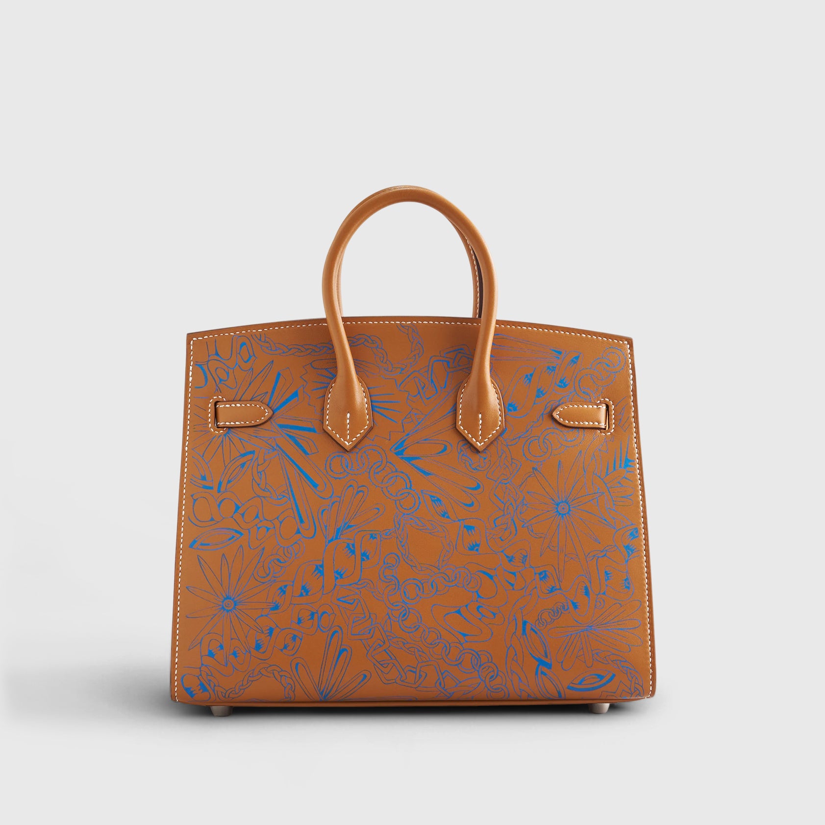 Hermès Birkin 25 Butler Natural Sable/Blue Palladium Hardware Maillons En Chain - eliteUSA 