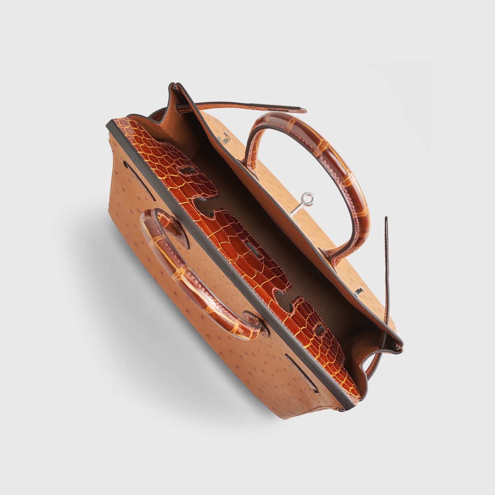 Hermès Birkin Touch 30 Alligator, Ostrich Cognac/Miel Palladium Hardware