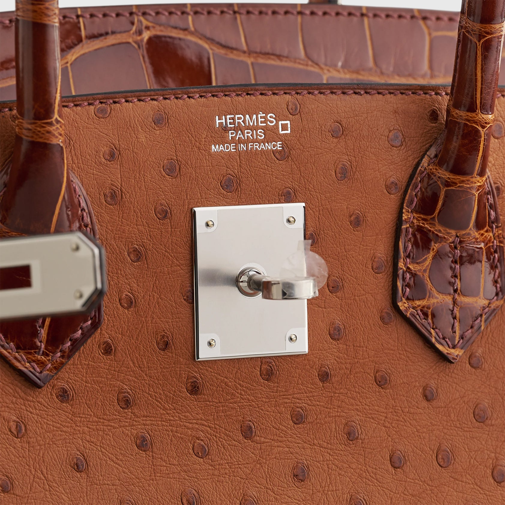 Hermès Birkin Touch 30 Alligator, Ostrich Cognac/Miel Palladium Hardware