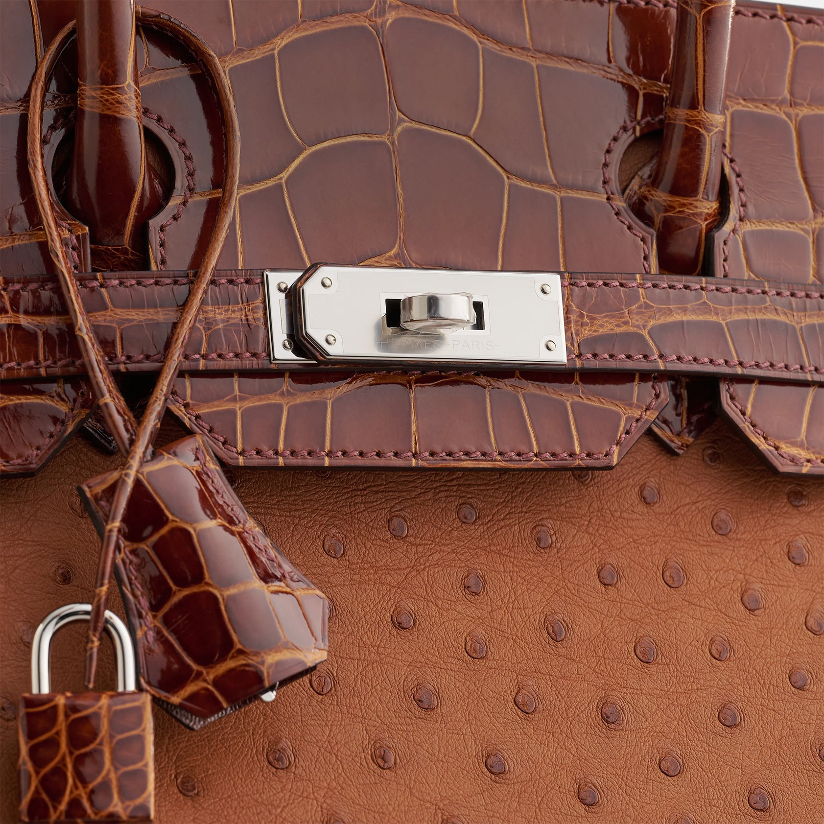 Hermès Birkin Touch 30 Alligator, Ostrich Cognac/Miel Palladium Hardware