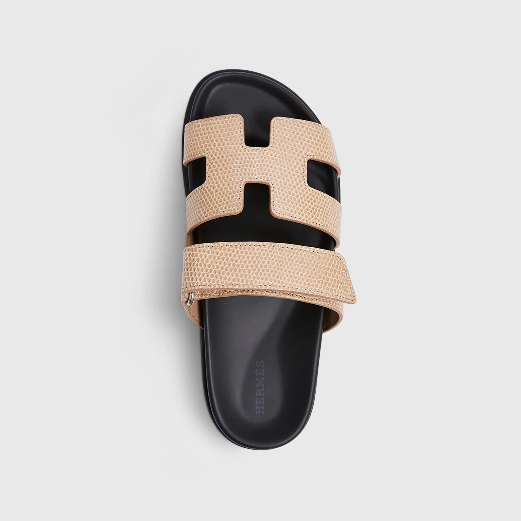 Hermès Chypre Sandals 38 Lizard Beige Argile