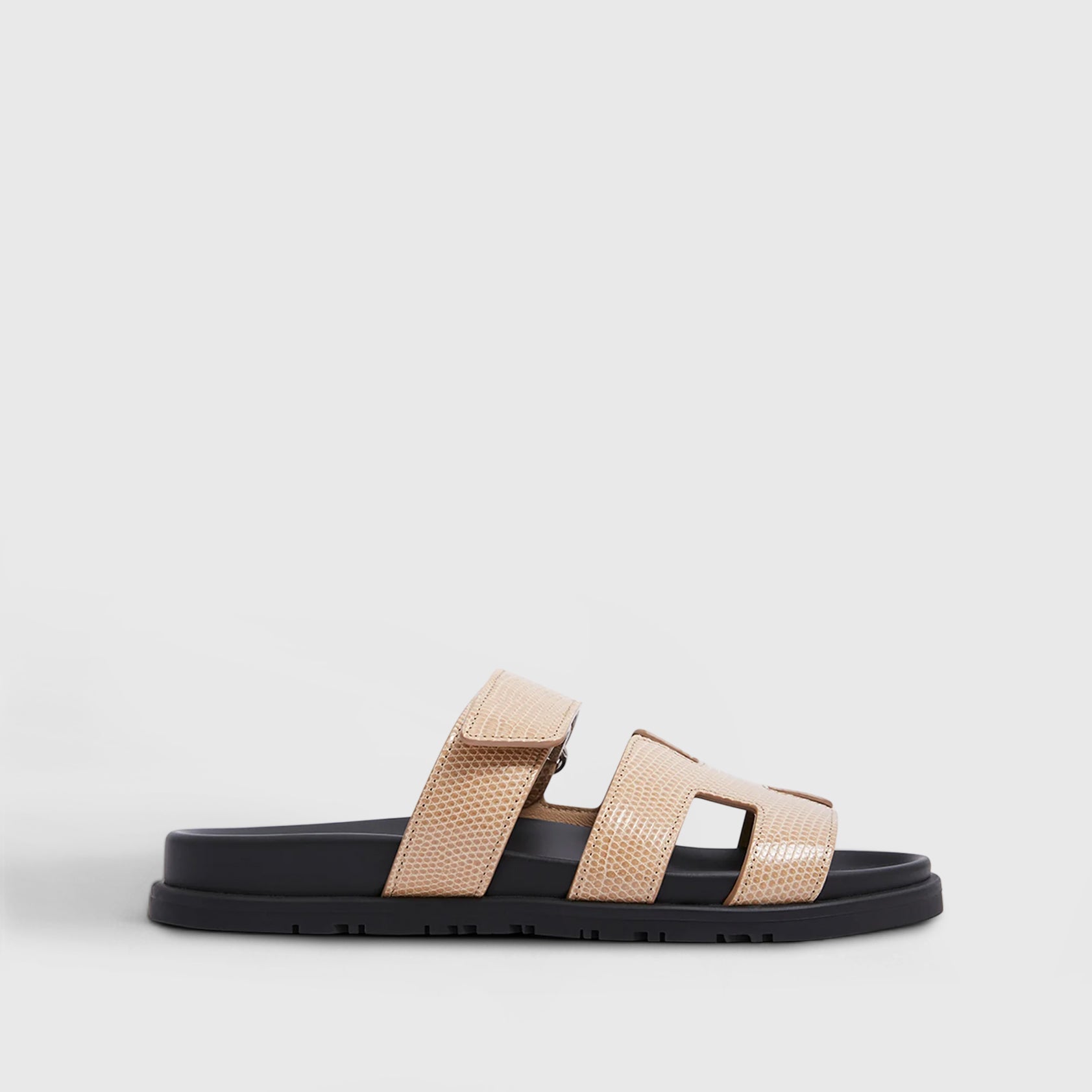 Hermès Chypre Sandals 38 Lizard Beige Argile