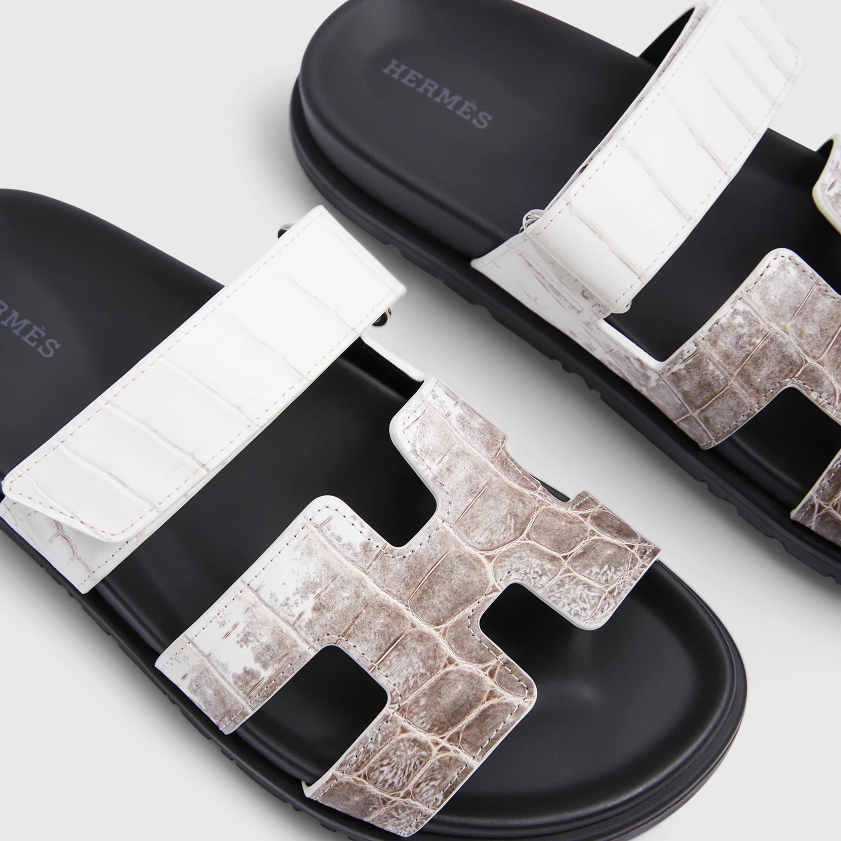 Hermès Chypre Sandals White Himalaya Croc