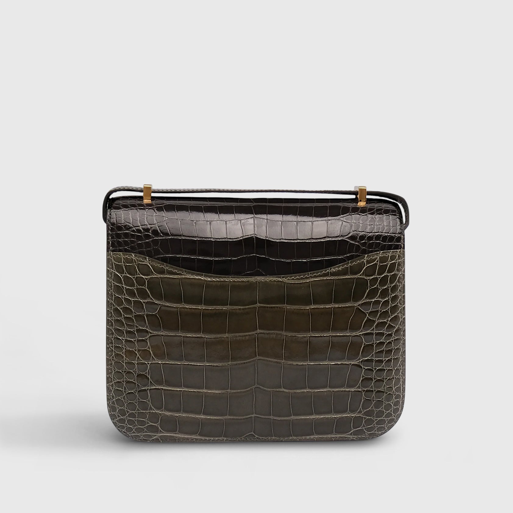 Hermès Constance Alligator Gris Tourterelle/ Gris Elephant Shiny Gold Hardware - eliteUSA 